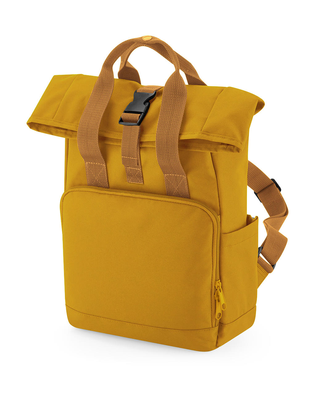  Recycled Mini Twin Handle Roll-Top Backpack in Farbe Mustard