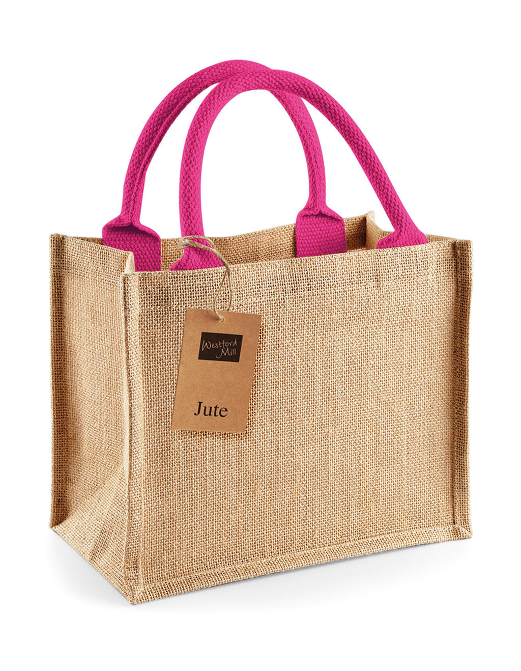  Jute Mini Gift Bag in Farbe Natural/Fuchsia