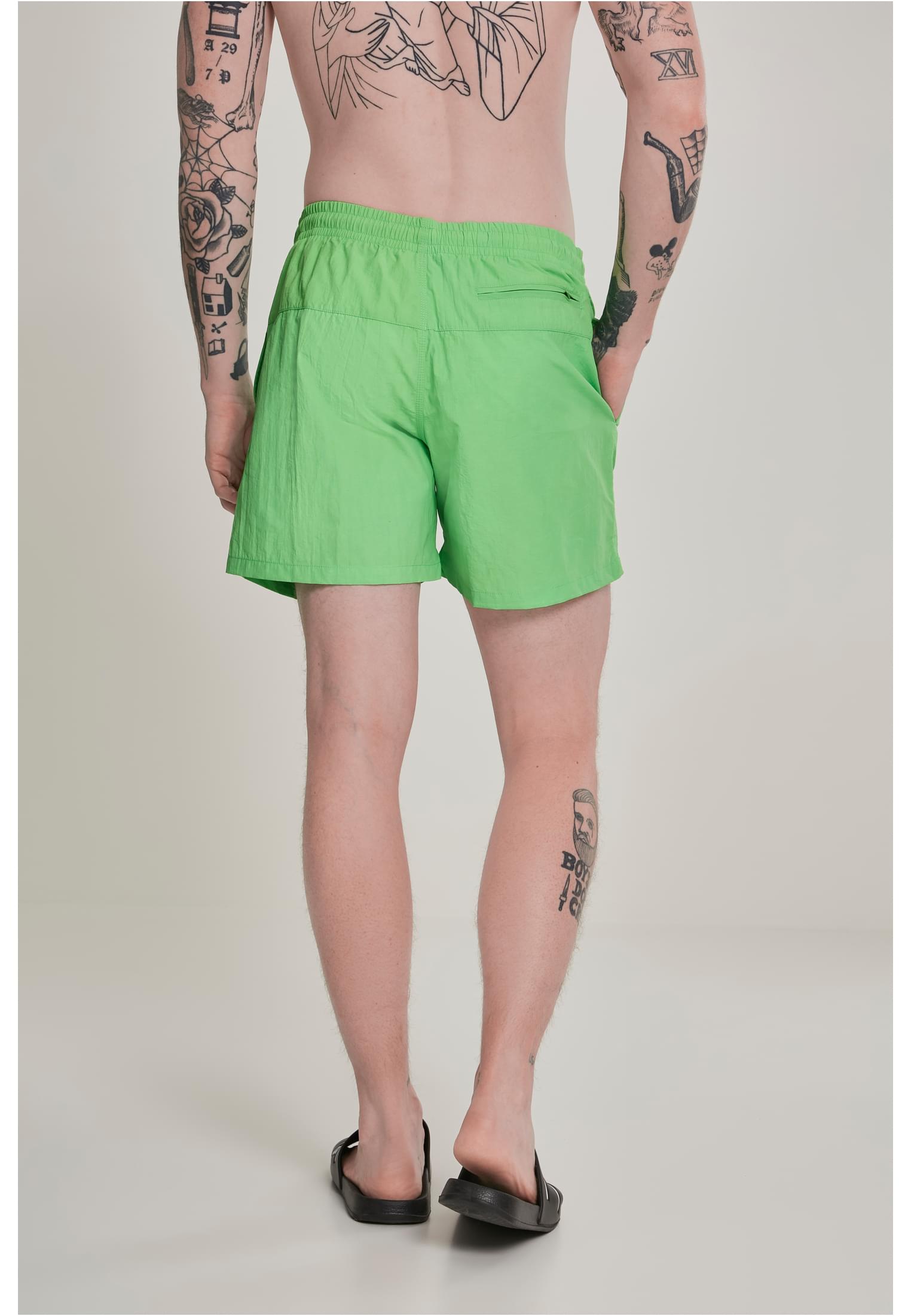 Plus Size Block Swim Shorts in Farbe neongreen