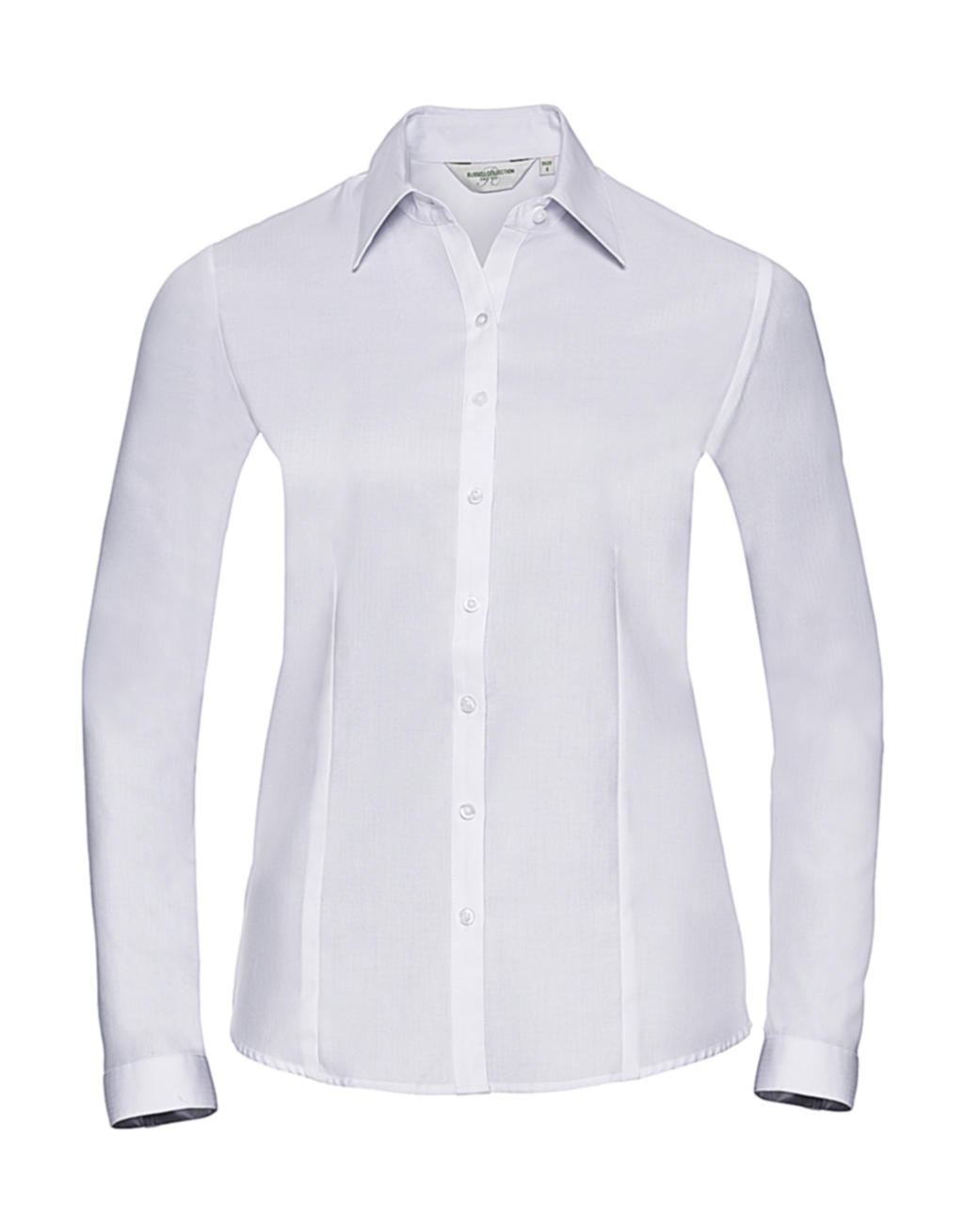  Ladies LS Herringbone Shirt in Farbe White