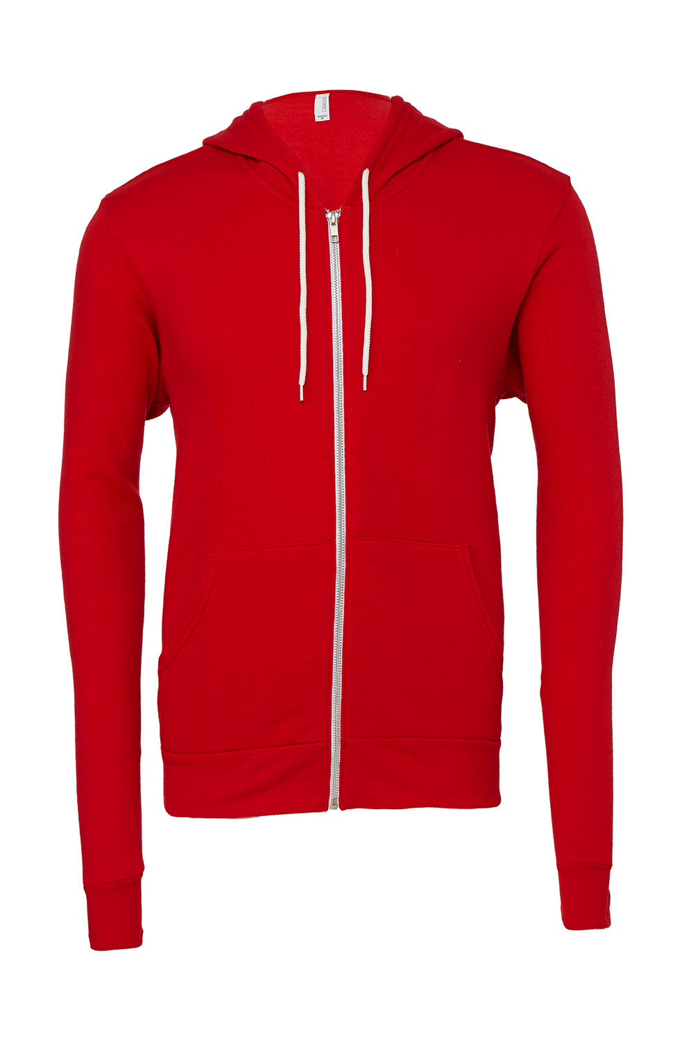  Unisex Poly-Cotton Full Zip Hoodie in Farbe Red