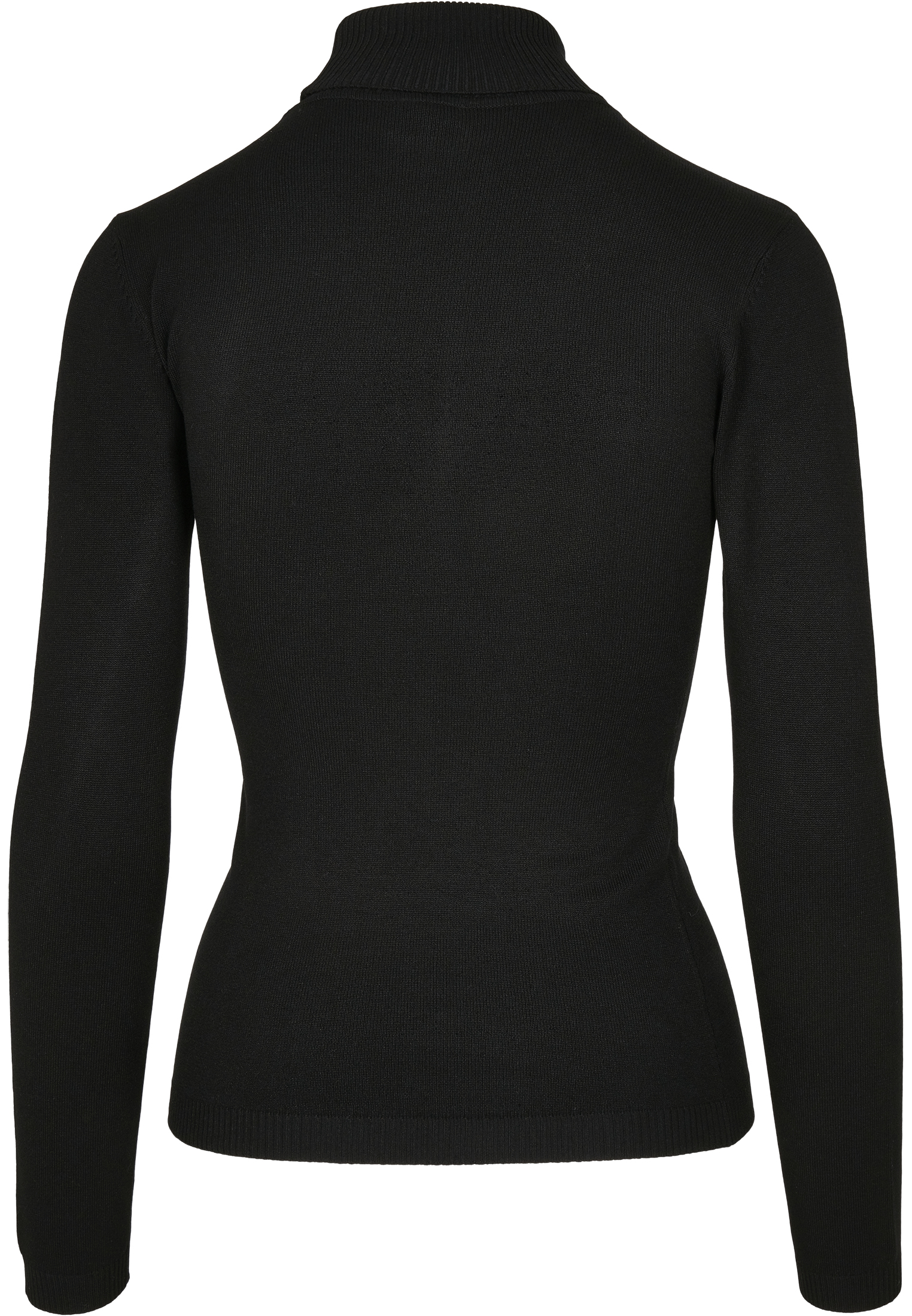 Curvy Ladies Basic Turtleneck Sweater in Farbe black