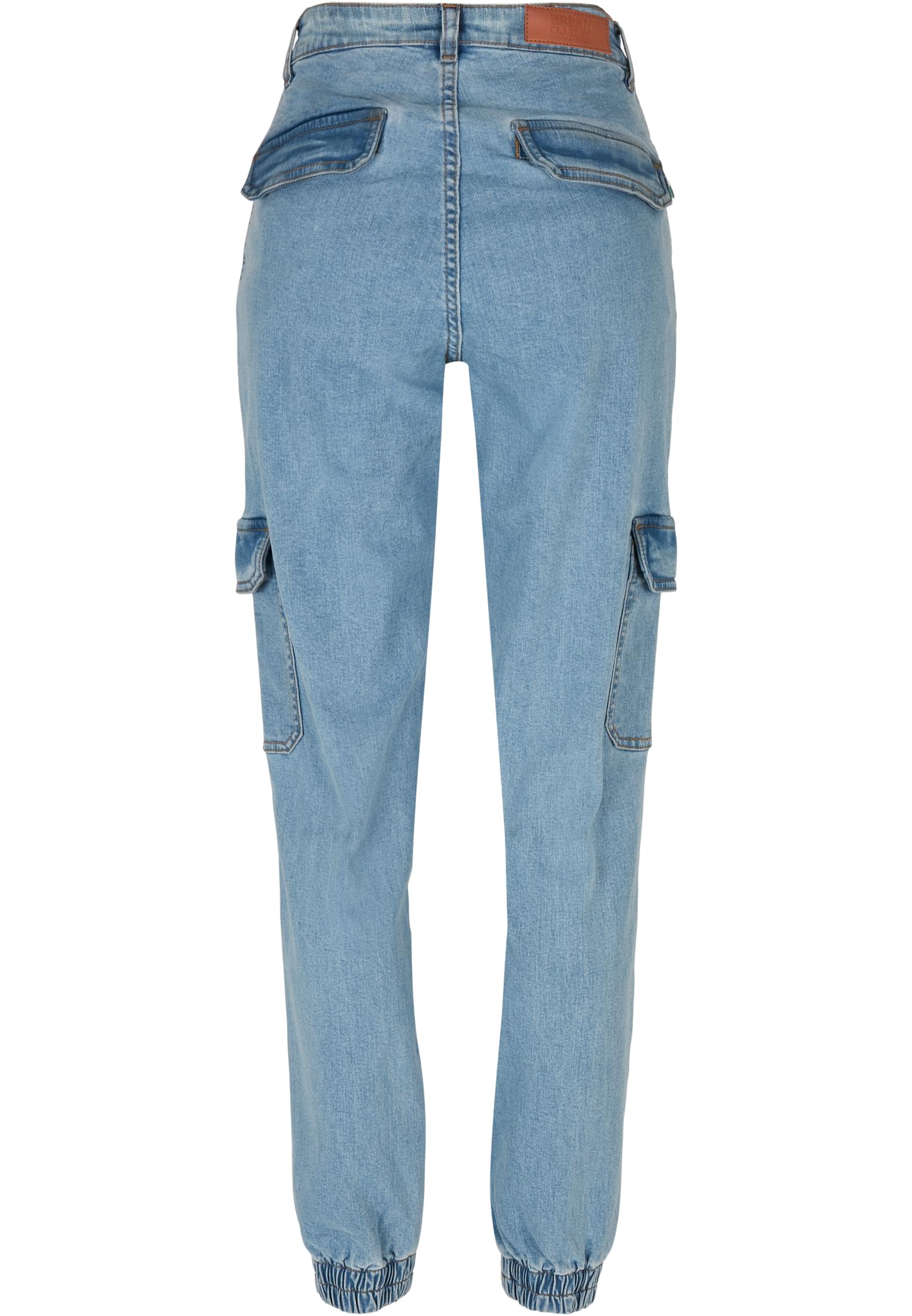 Frauen Ladies Organic Stretch Denim Cargo Pants in Farbe clearblue bleached