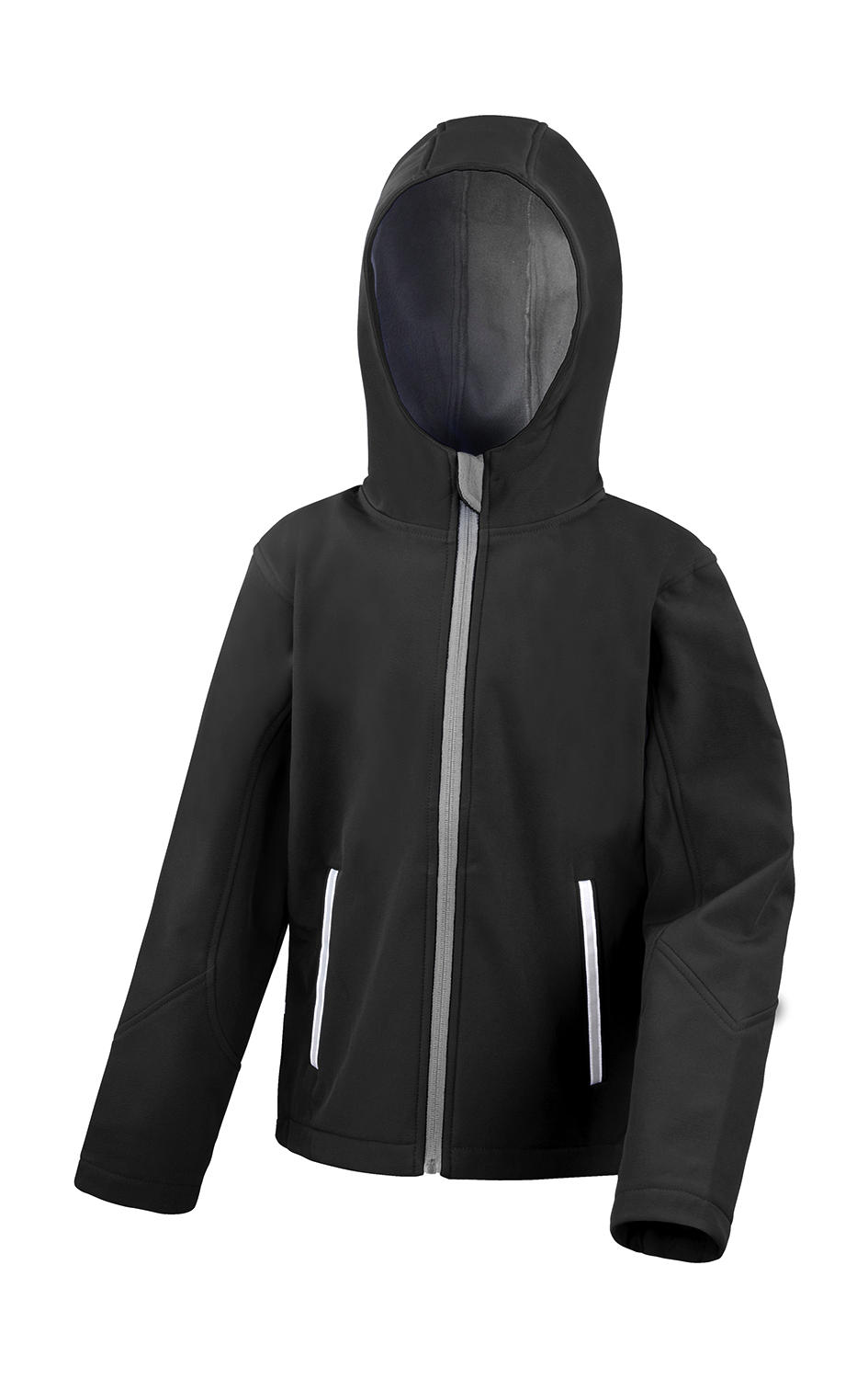  Kids TX Performance Hooded Softshell Jacket in Farbe Black/Grey