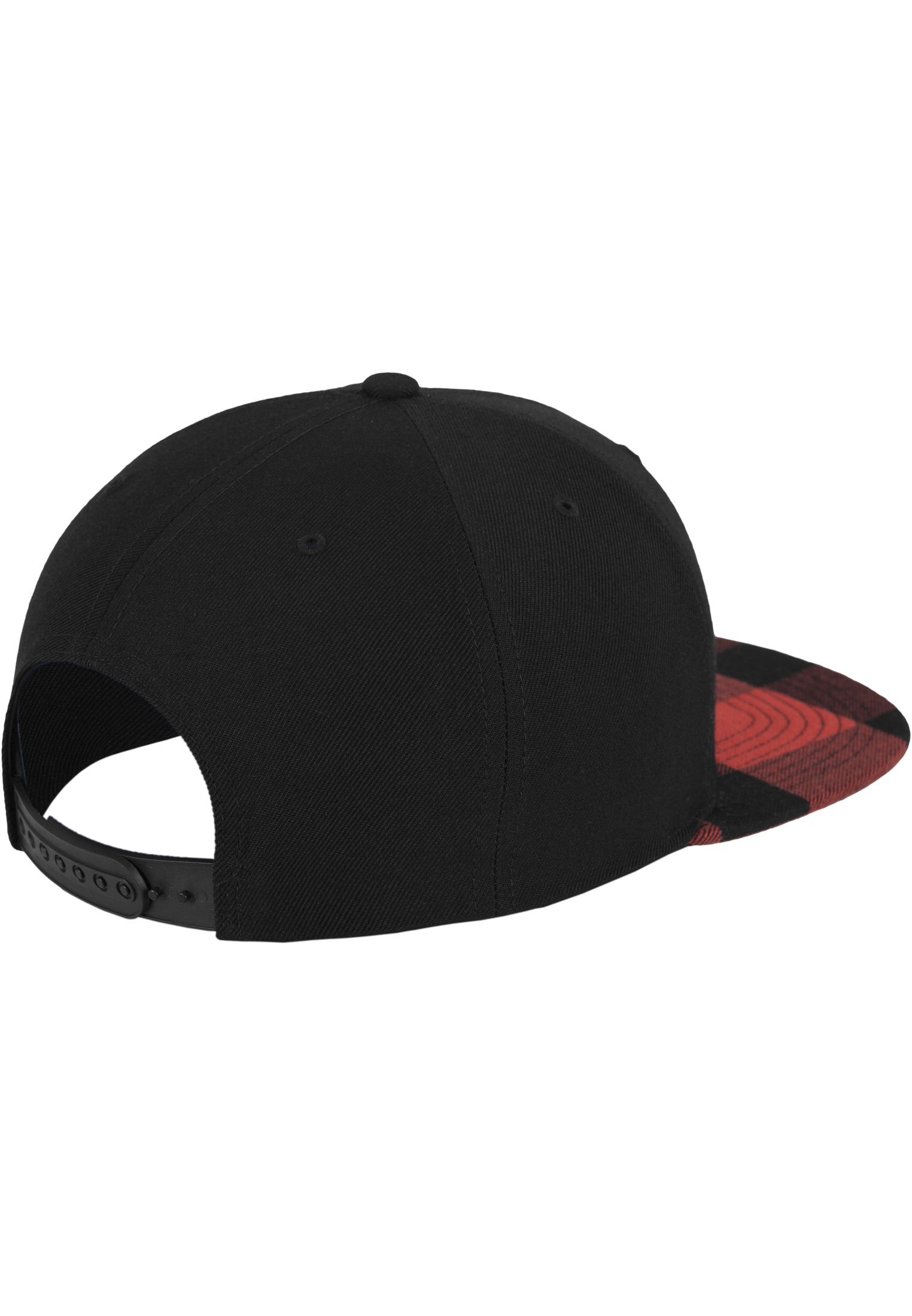 Snapback Checked Flanell Peak Snapback in Farbe blk/red