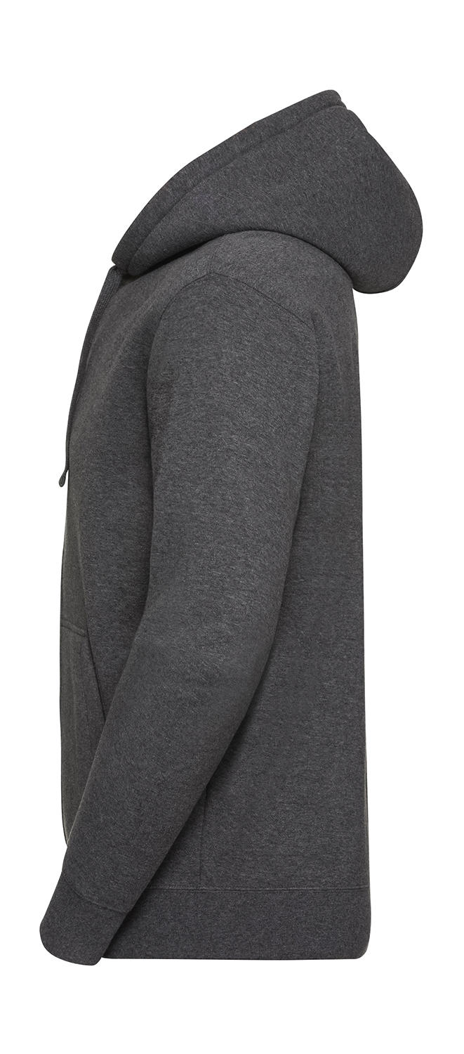  Mens Authentic Melange Zipped Hood Sweat in Farbe Carbon Melange