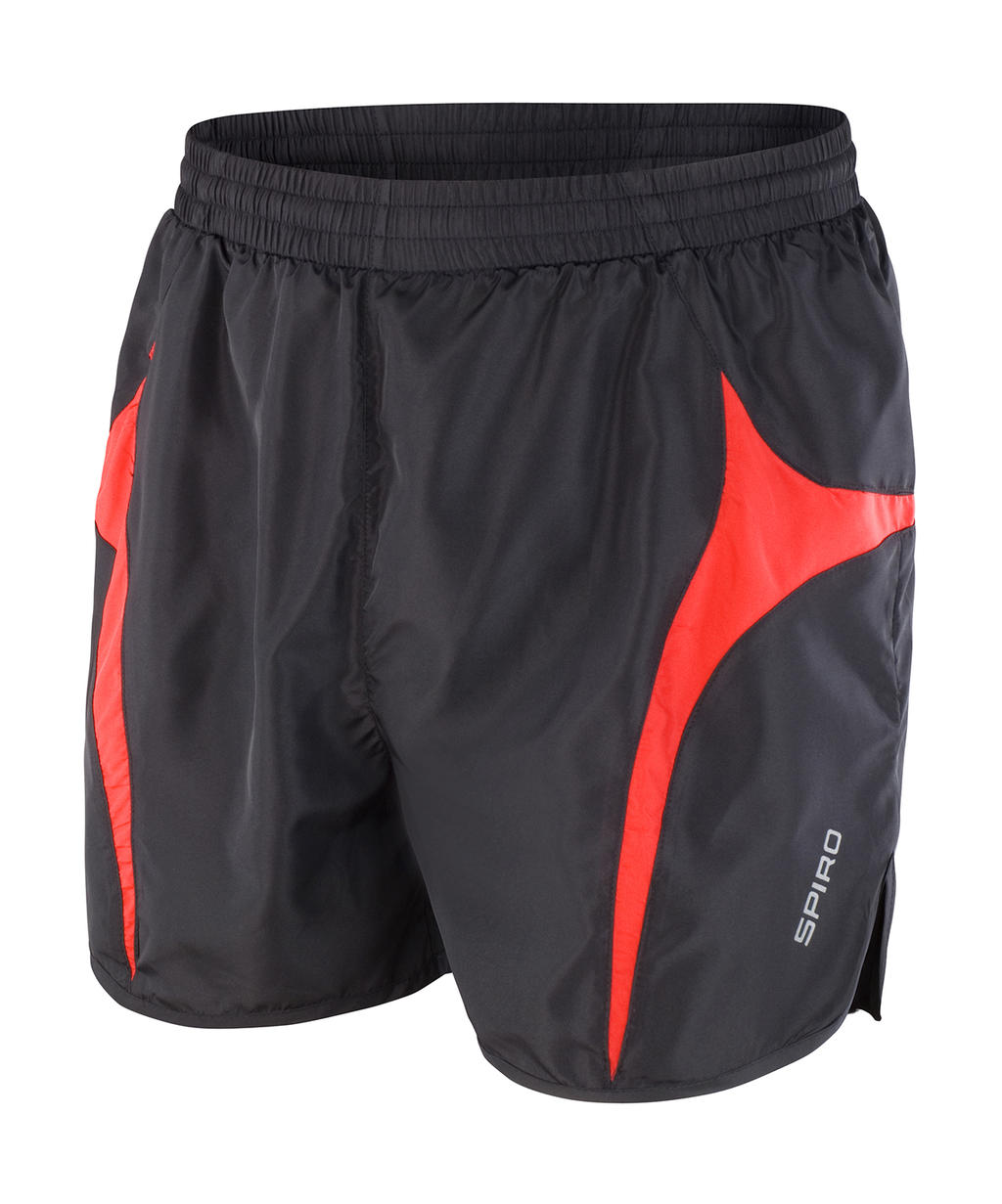  Unisex Micro Lite Running Shorts in Farbe Black/Red