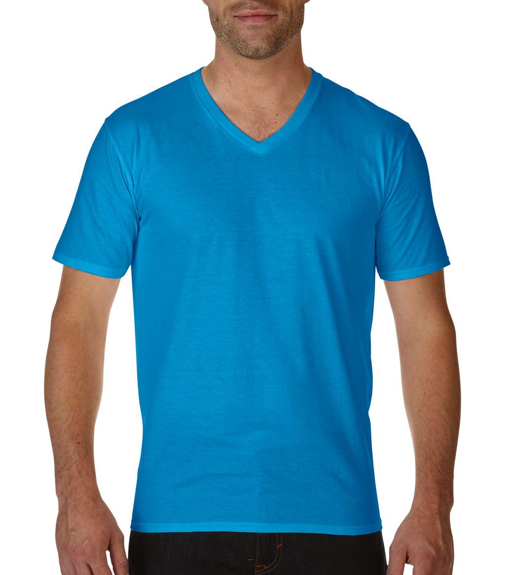  Premium Cotton Adult V-Neck T-Shirt in Farbe Sapphire