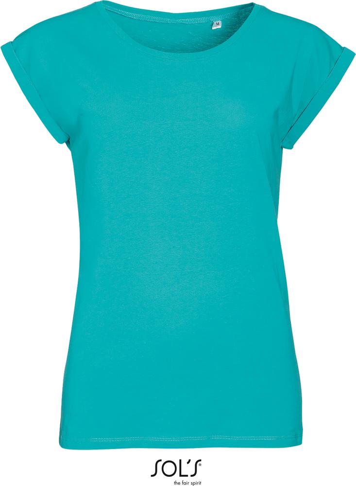 T-Shirt Melba Damen Rundhals T-Shirt in Farbe caribbean blue