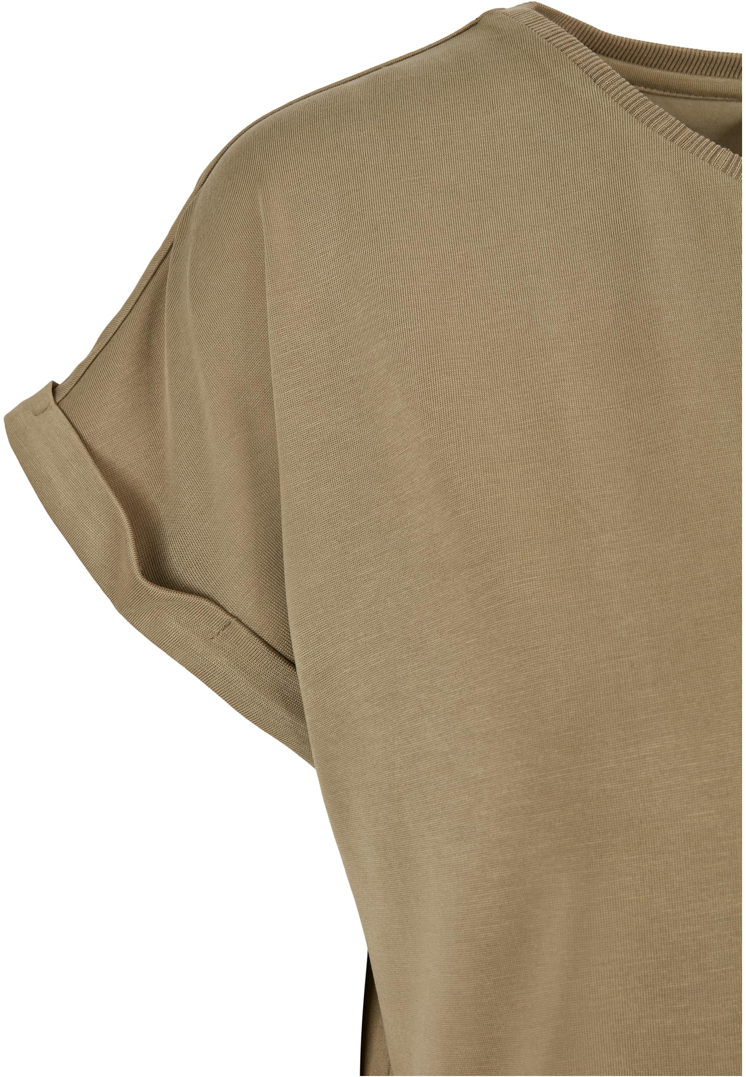 Frauen Ladies Modal Extended Shoulder Tee in Farbe khaki