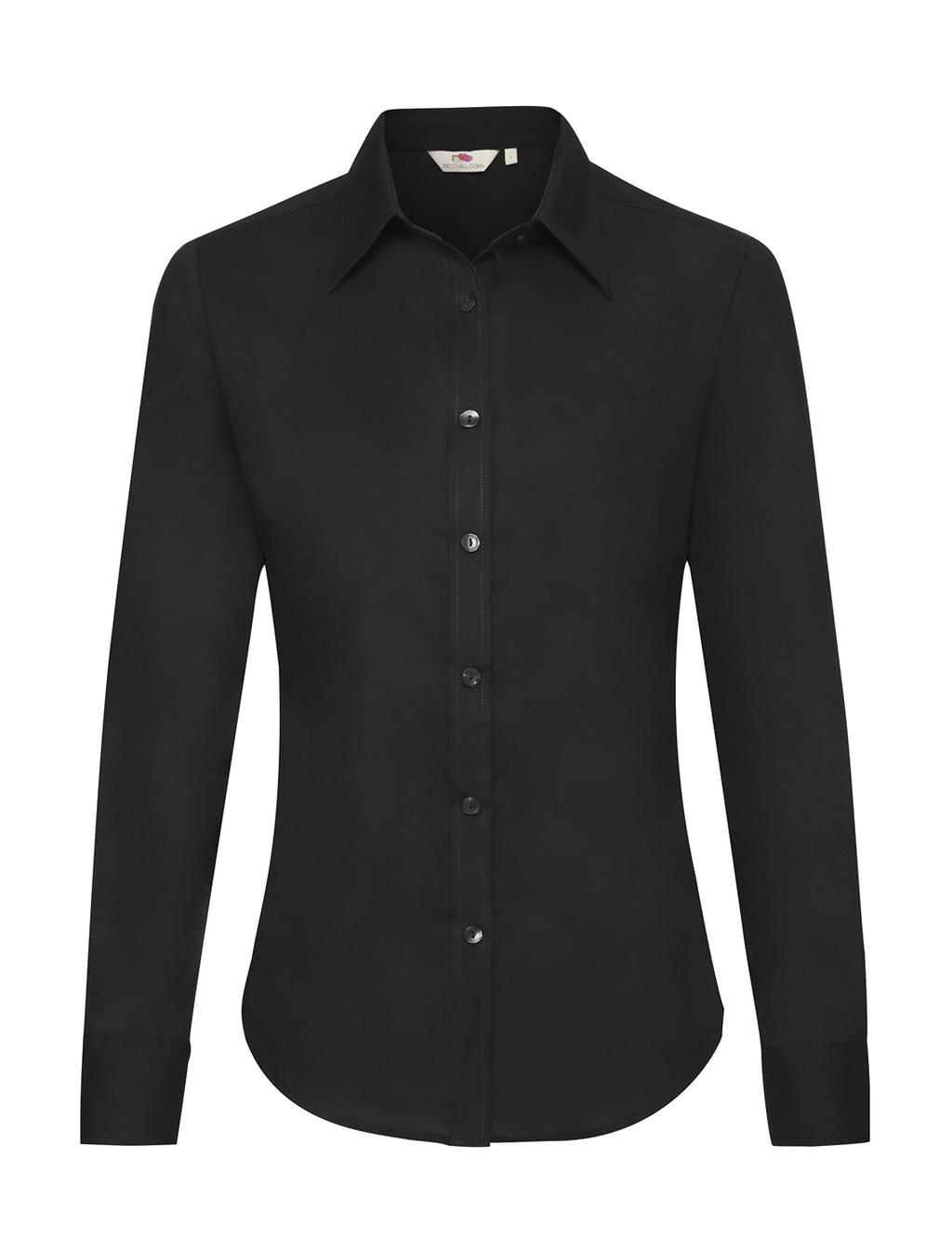 Ladies Oxford Shirt LS in Farbe Black