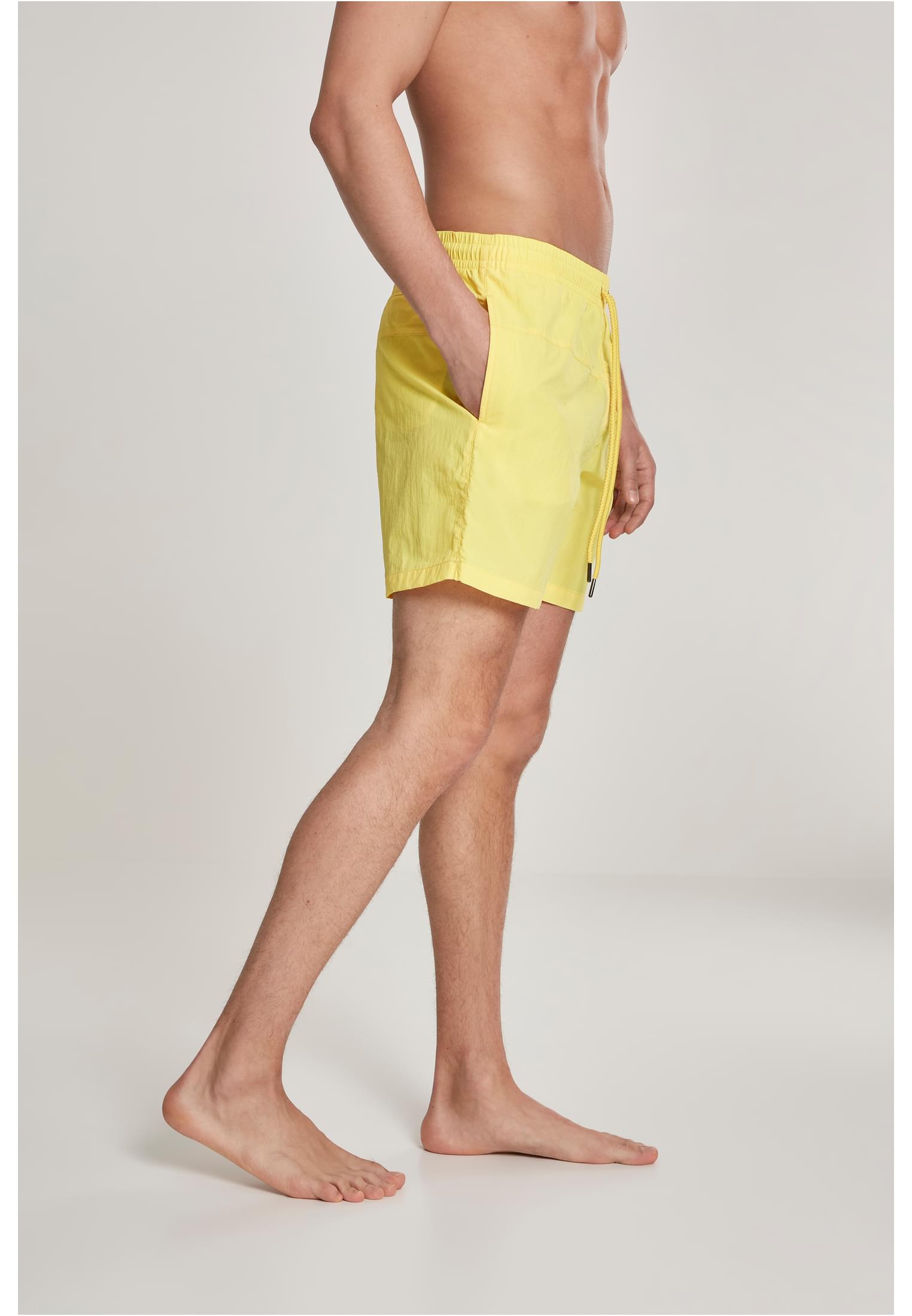 Plus Size Block Swim Shorts in Farbe neonyellow