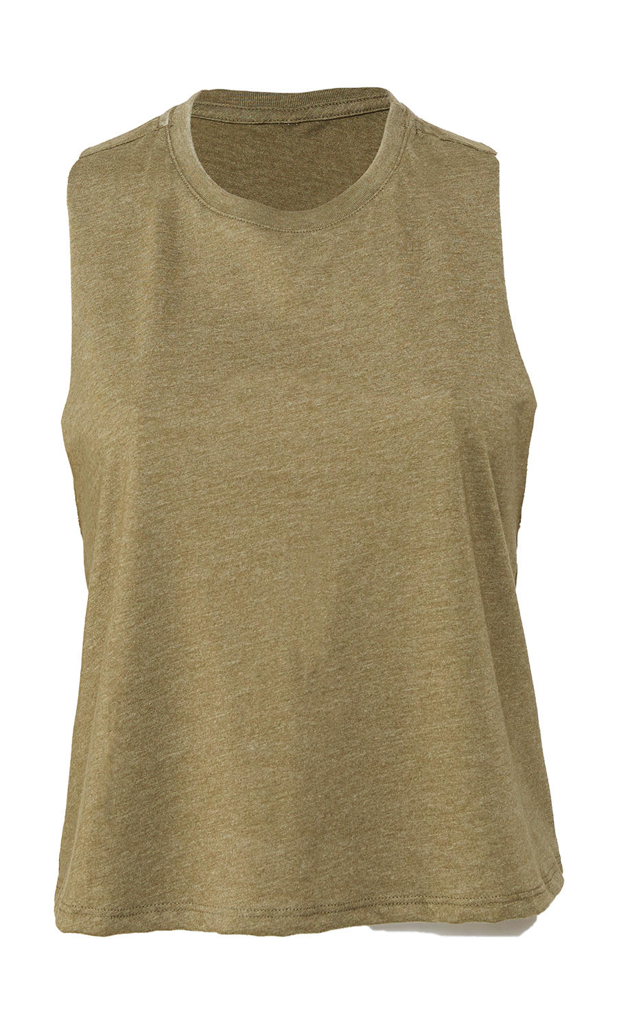  Womens Racerback Cropped Tank in Farbe Heather Olive
