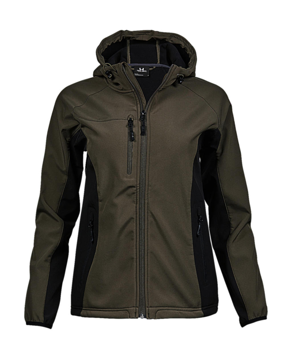  Ladies Hooded Lightweight Performance Softshell in Farbe Olive/Black