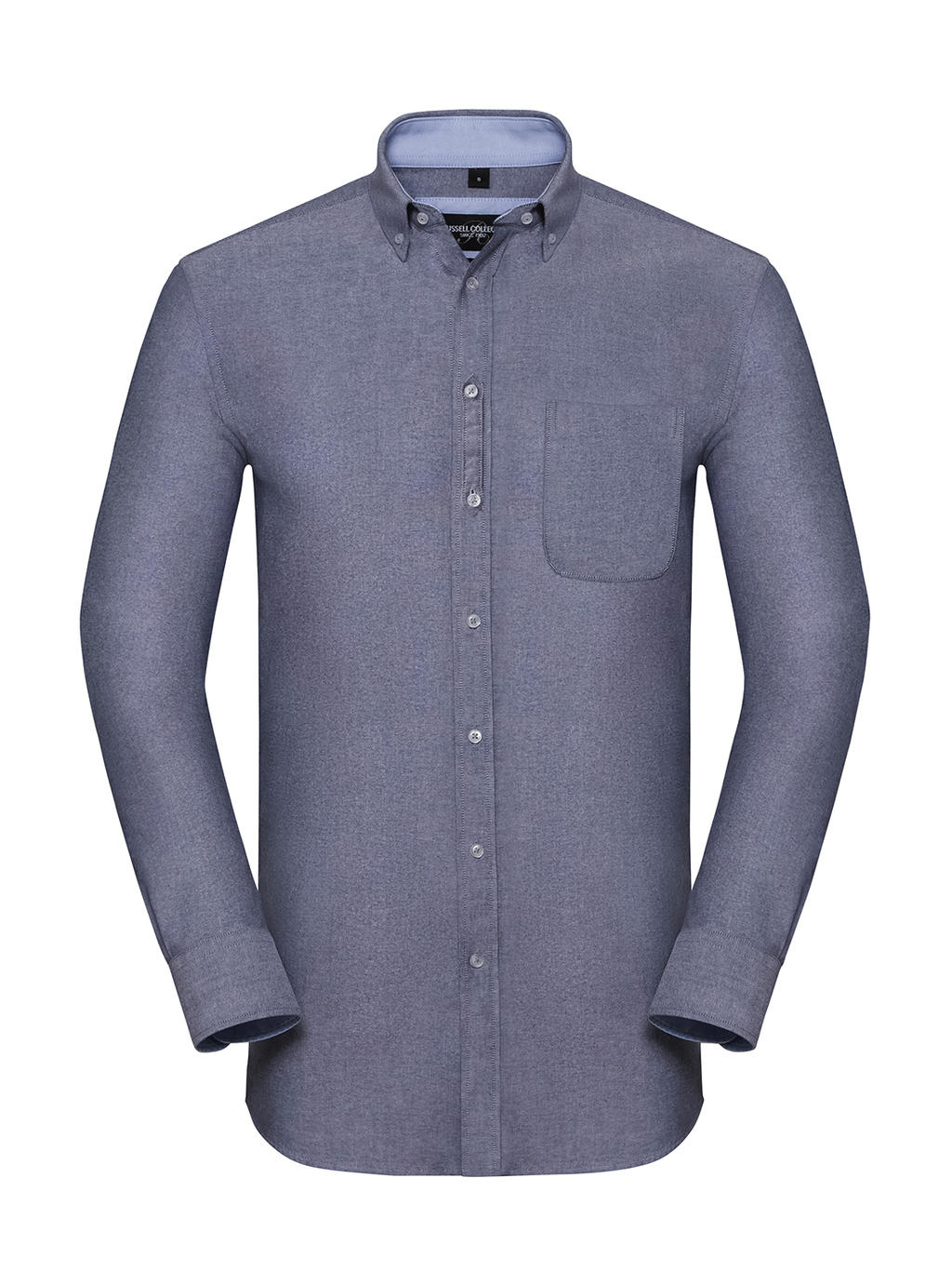  Mens LS Tailored Washed Oxford Shirt in Farbe Oxford Navy/Oxford Blue