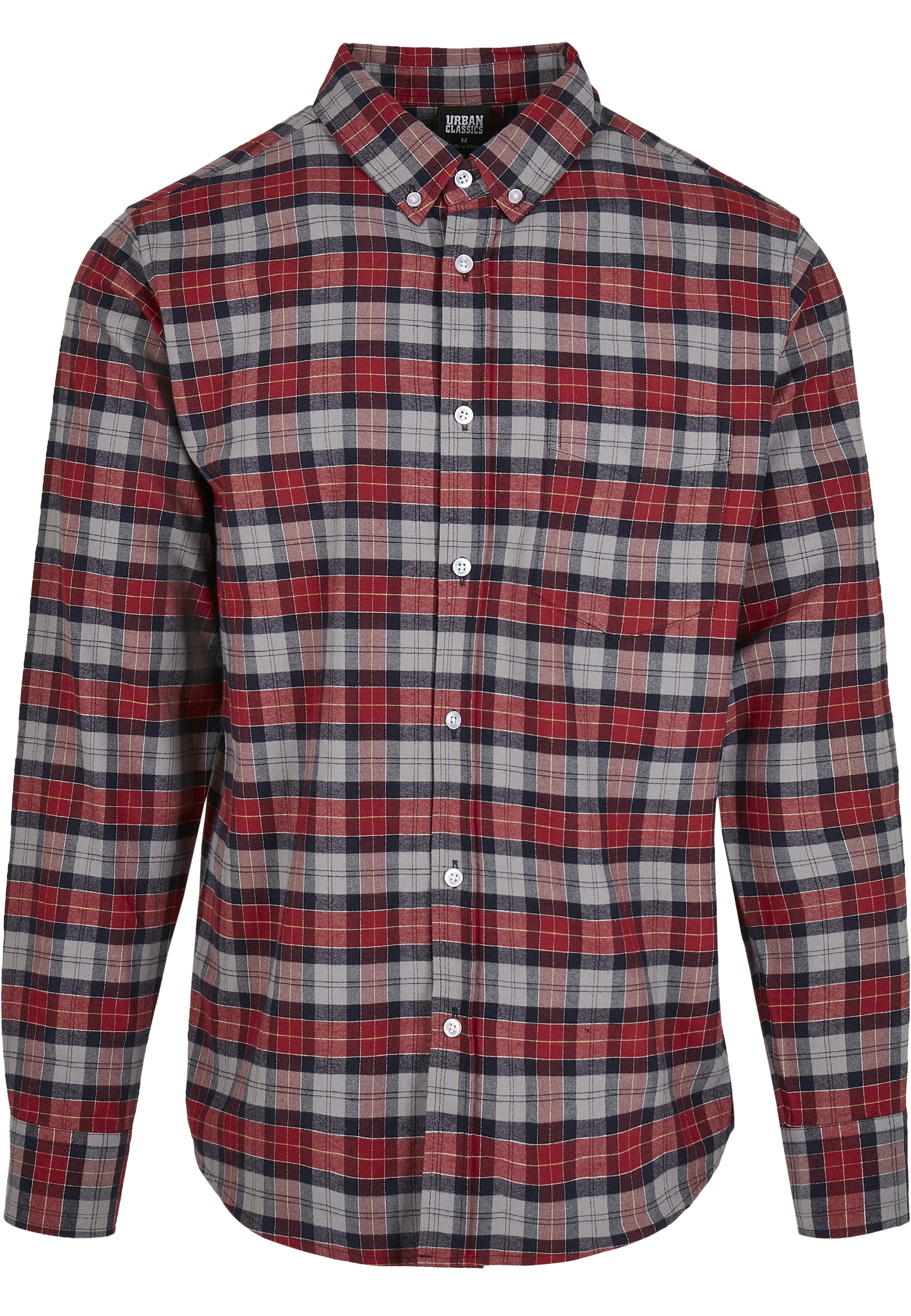 Hemden Plaid Cotton Shirt in Farbe asphalt/red