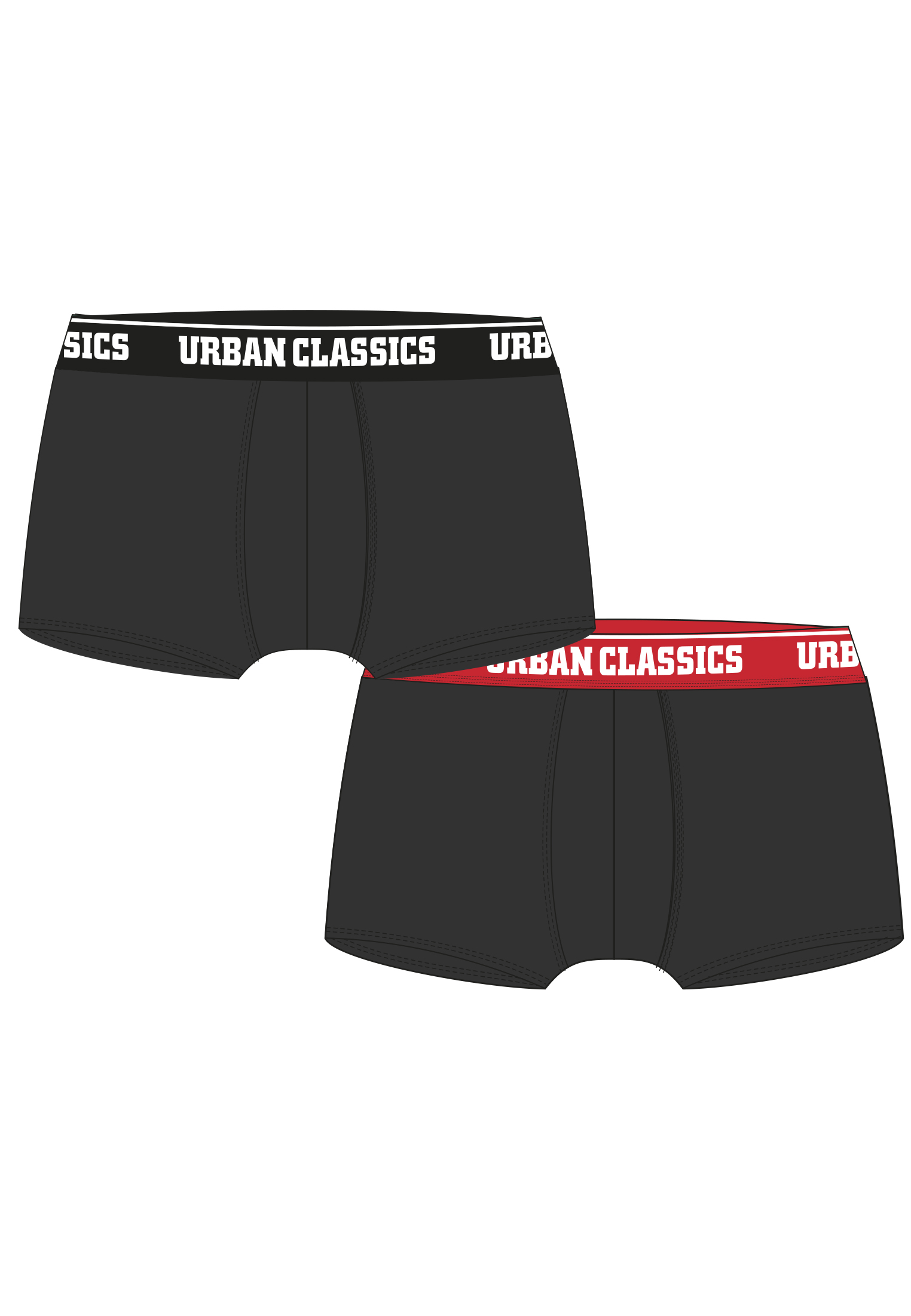 Underwear Men Boxer Shorts Double Pack in Farbe black/charcoal