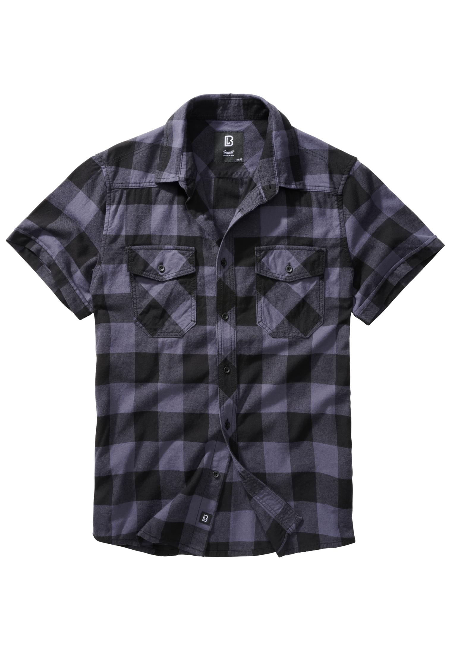 Pullover Checkshirt Halfsleeve in Farbe black/grey