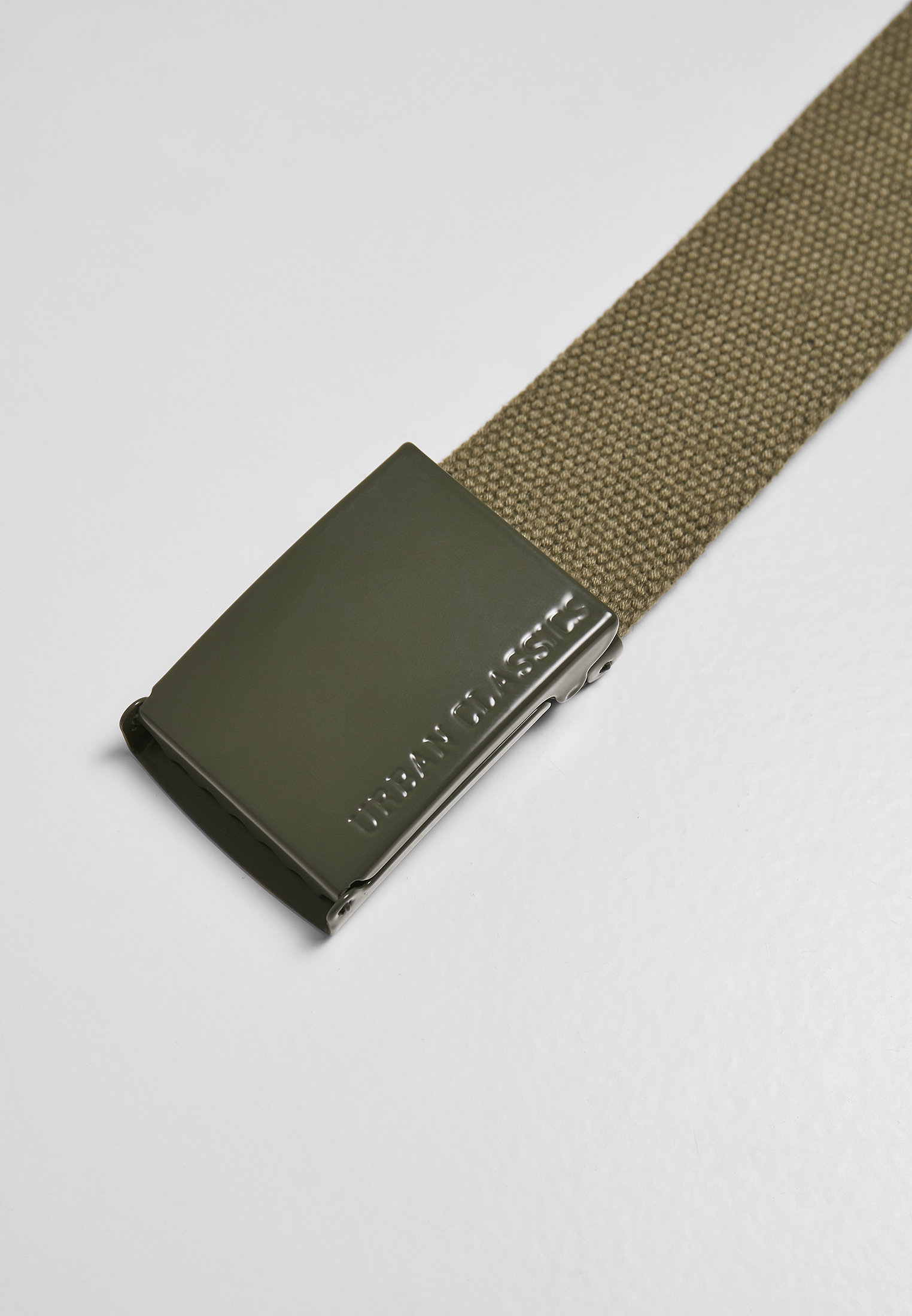 G?rtel Coloured Buckle Canvas Belt in Farbe olive