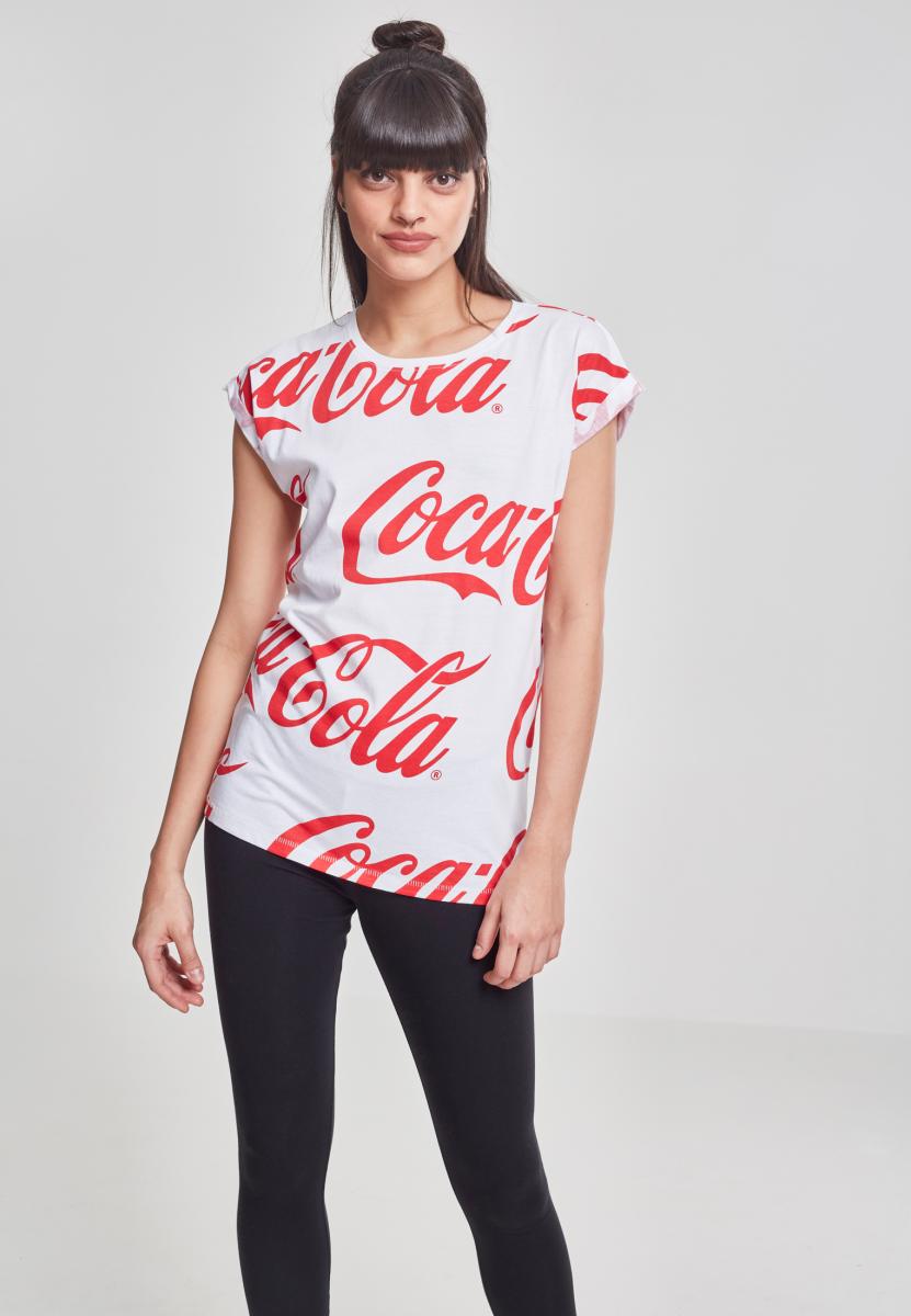 T-Shirts Ladies Coca Cola AOP Tee in Farbe white