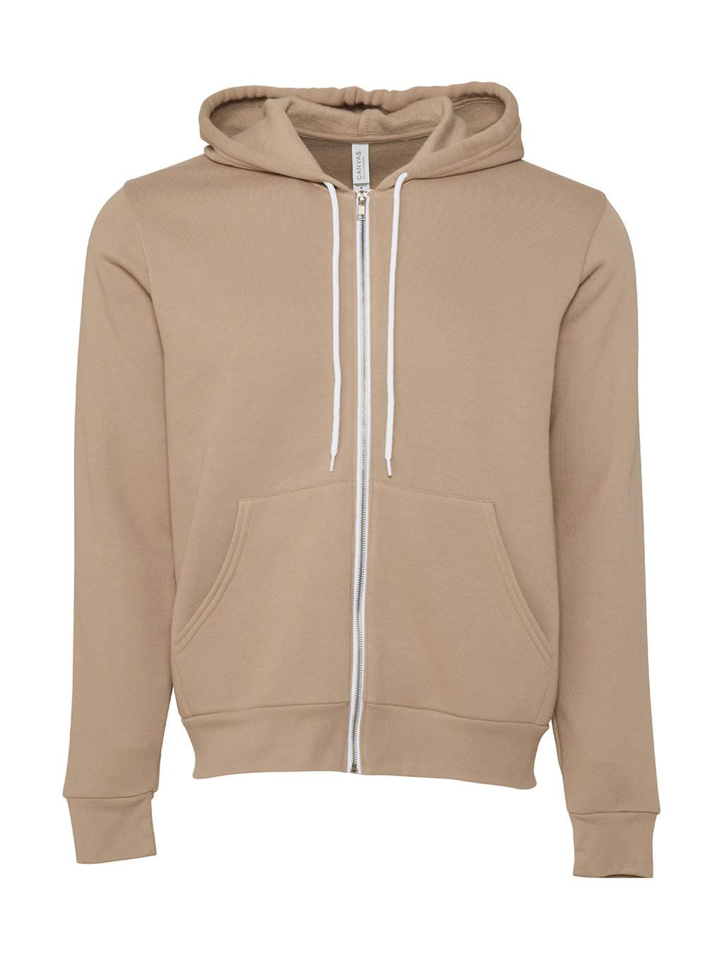  Unisex Poly-Cotton Full Zip Hoodie in Farbe Tan