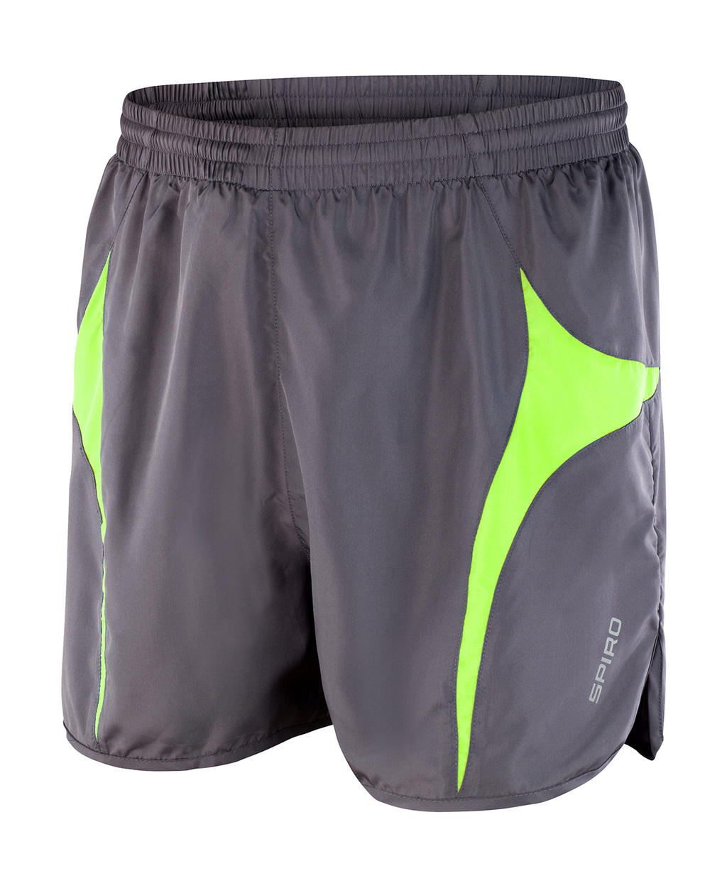  Unisex Micro Lite Running Shorts in Farbe Grey/Lime