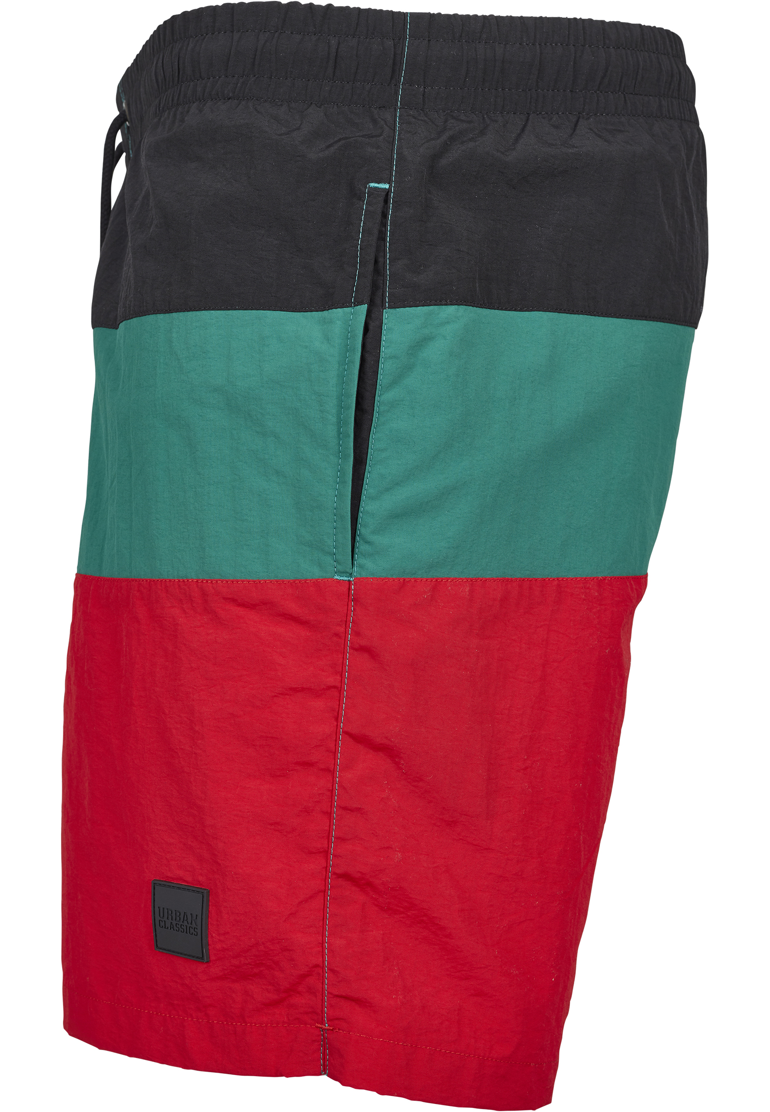 Bademode Color Block Swimshorts in Farbe firered/black/green