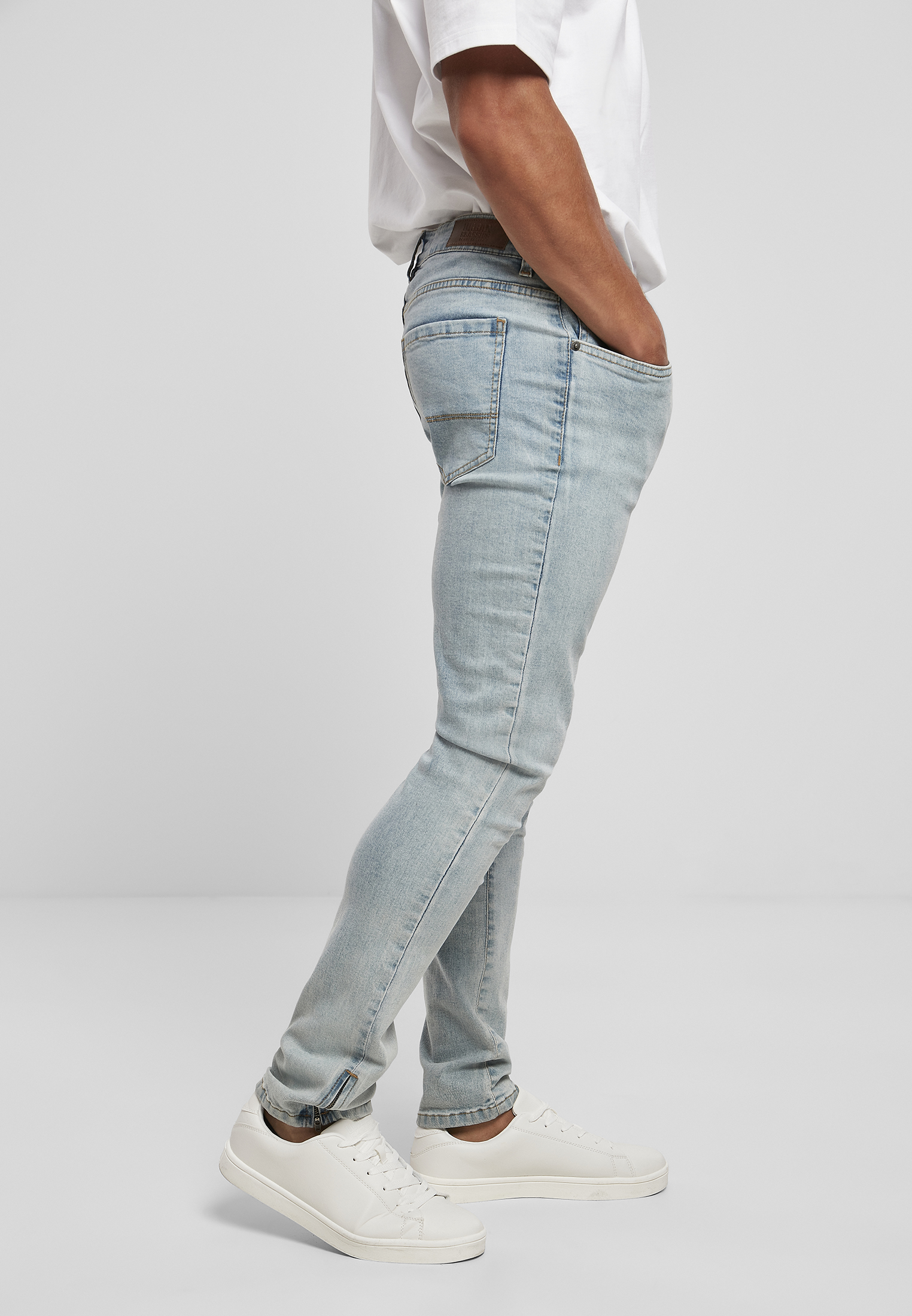 Hosen Slim Fit Zip Jeans in Farbe lighter washed