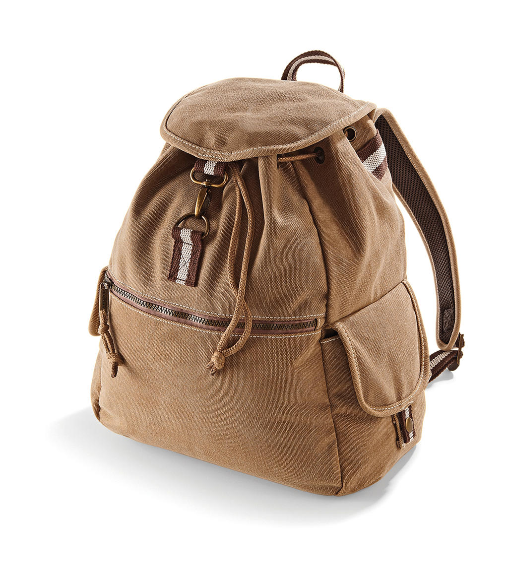  Vintage Canvas Backpack in Farbe Sahara