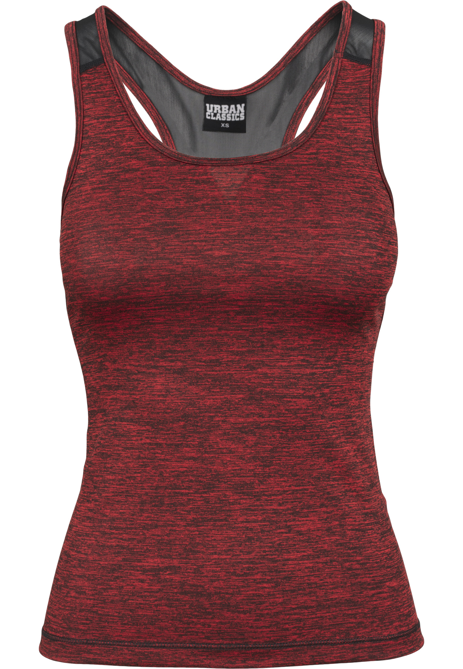 Athleisure Ladies Active Melange Trainings Top in Farbe red/black/black