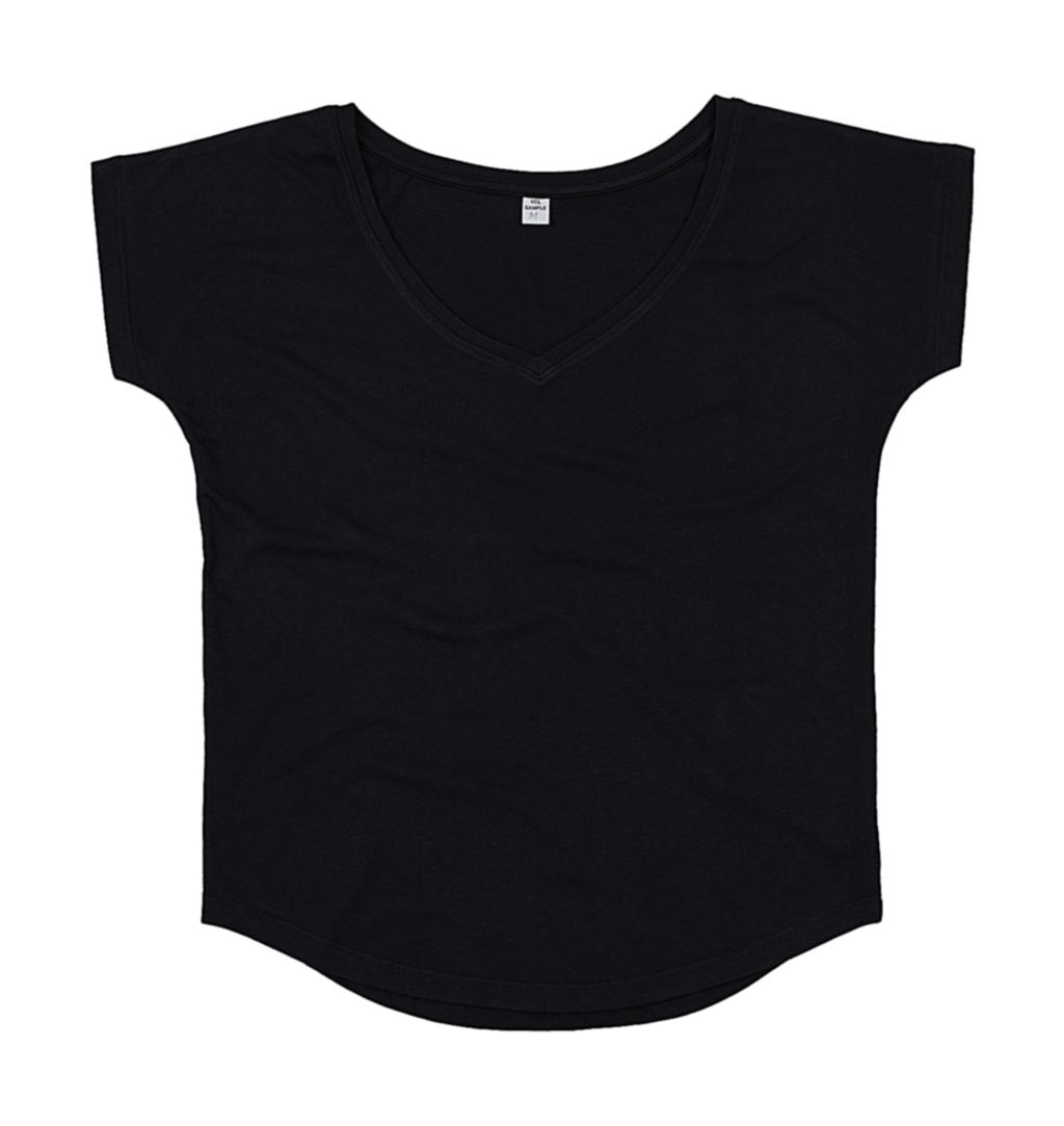  Womens Loose Fit V Neck T in Farbe Black