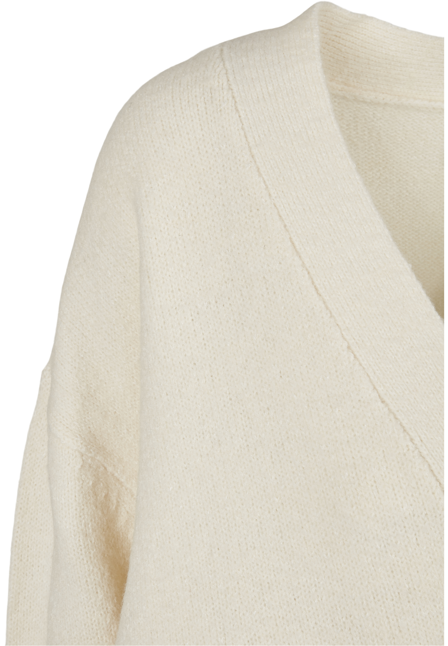 Sweater & Strickjacken Ladies Chunky Fluffy Knit Cardigan in Farbe whitesand
