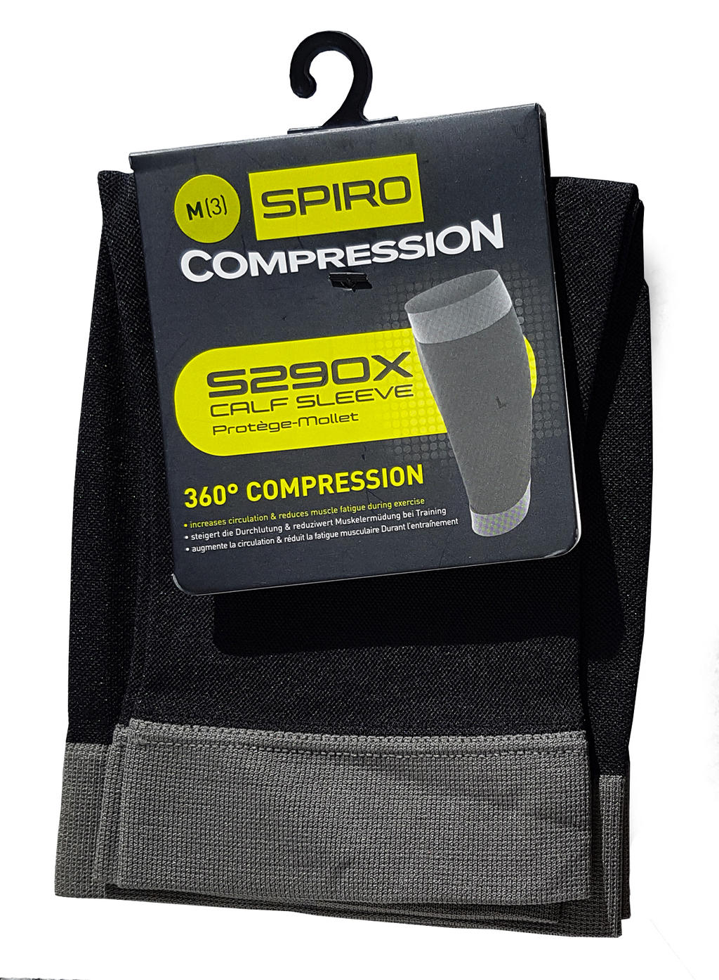  Compression Calf Sleeve in Farbe Black/Grey