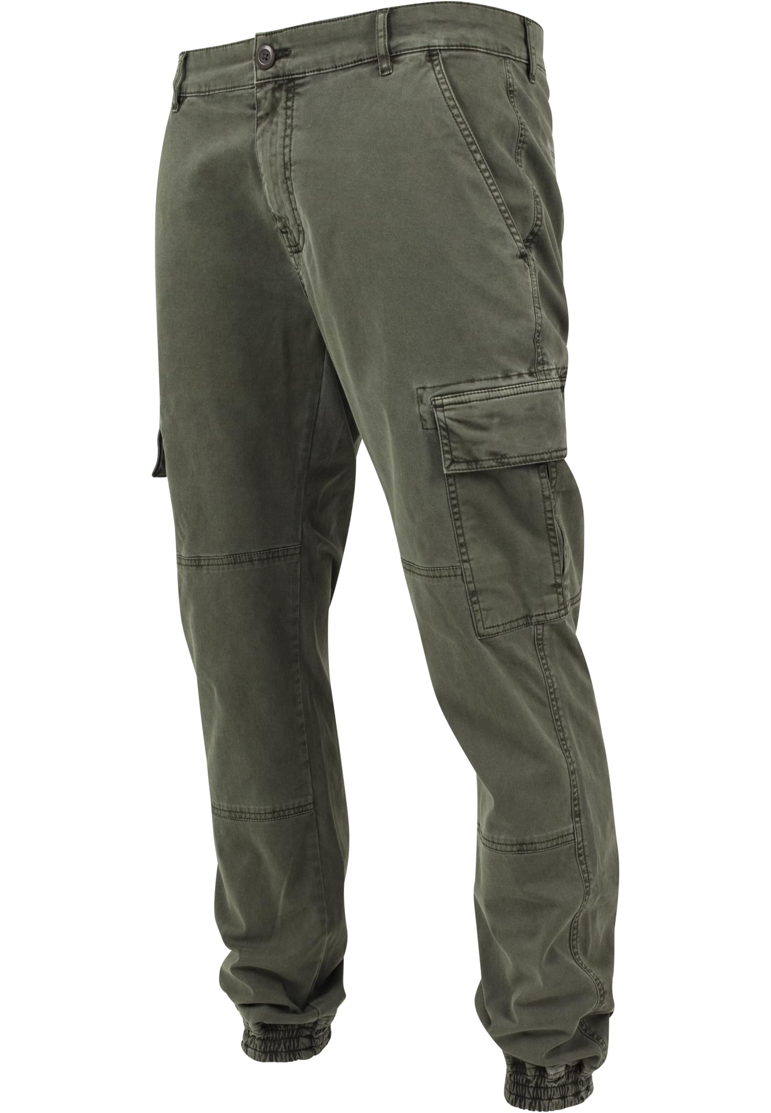 Sweatpants Washed Cargo Twill Jogging Pants in Farbe olive