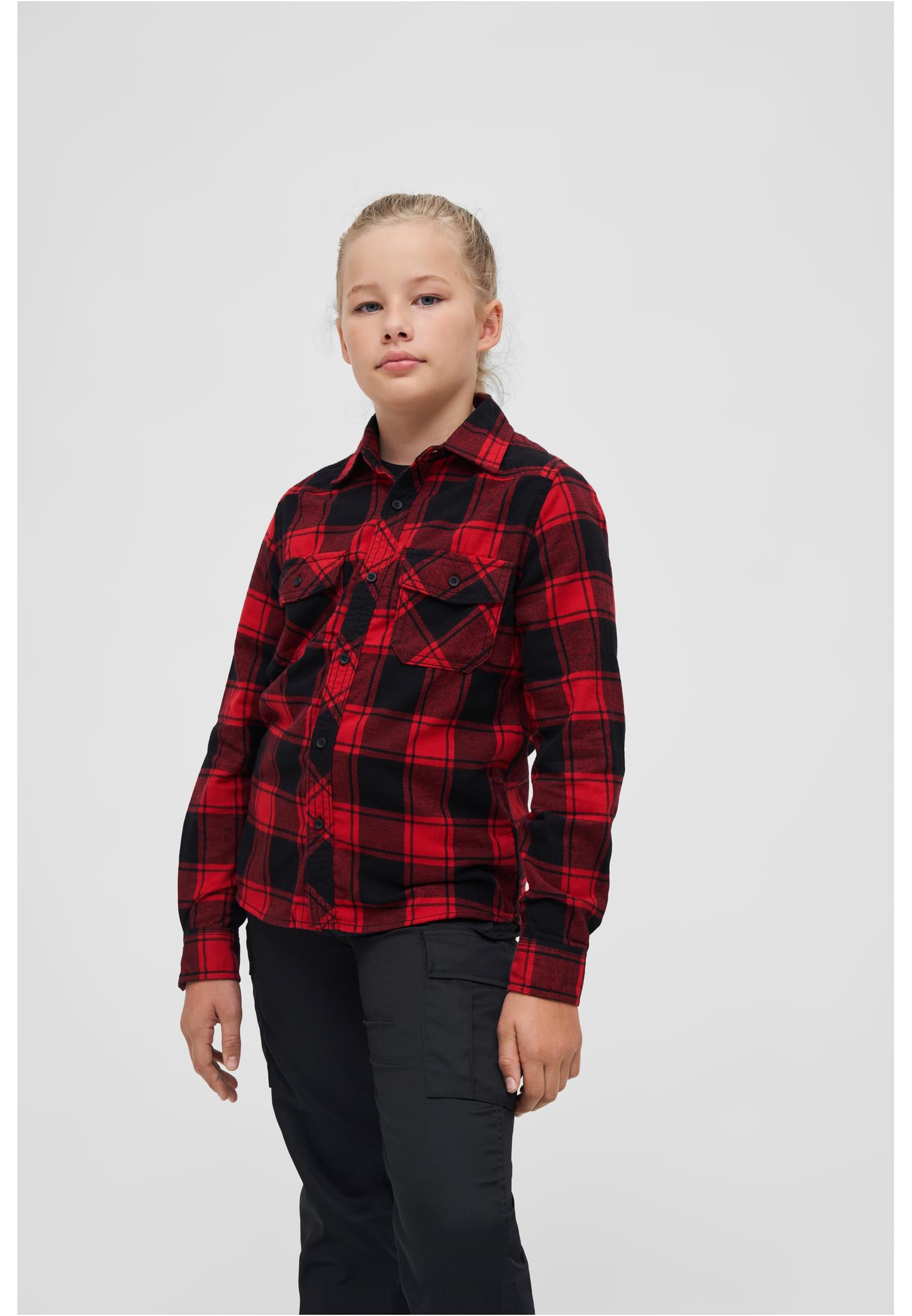 Kinder Checkshirt Kids in Farbe red/black