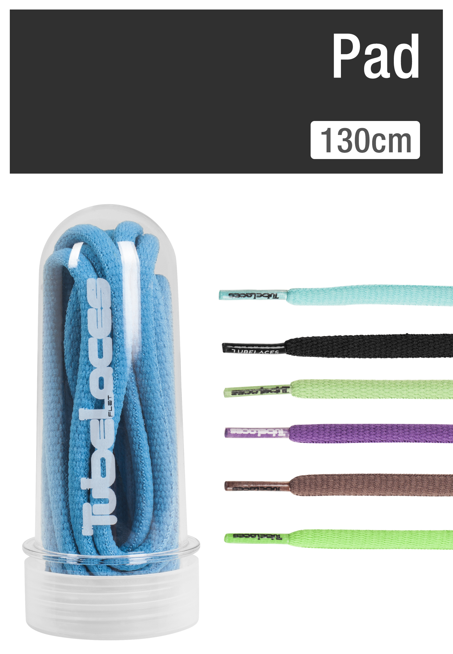 Laces Tubelaces Pad 130cm in Farbe dgry/blk