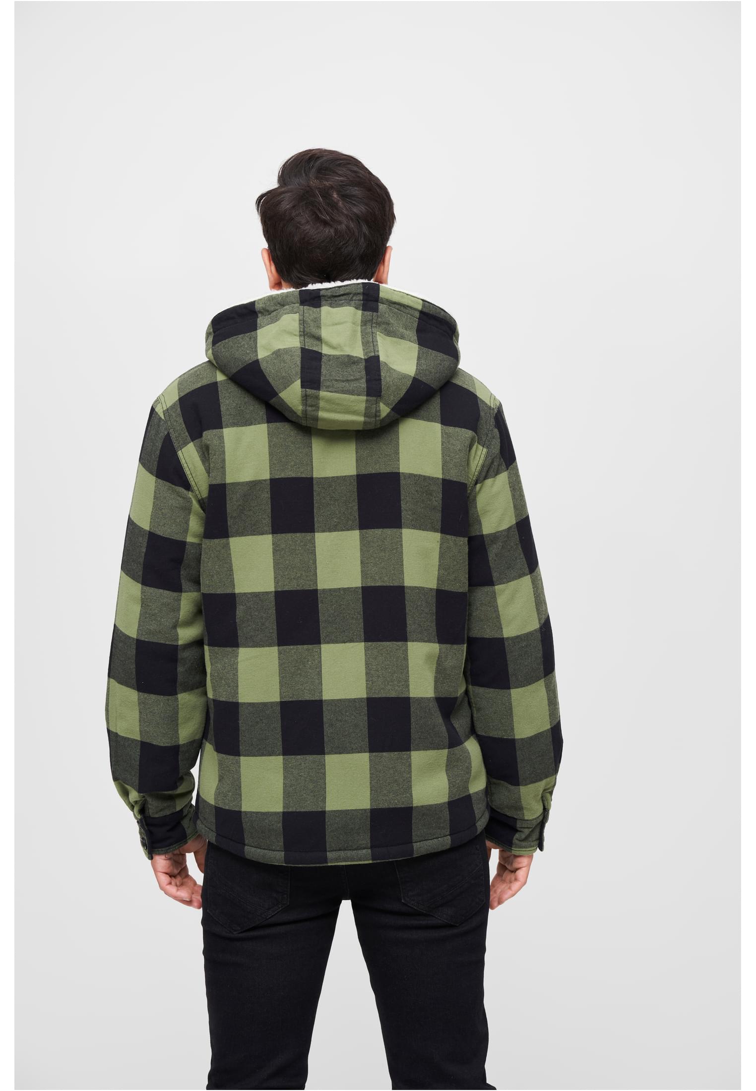 Jacken Lumberjacket Hooded in Farbe black/olive