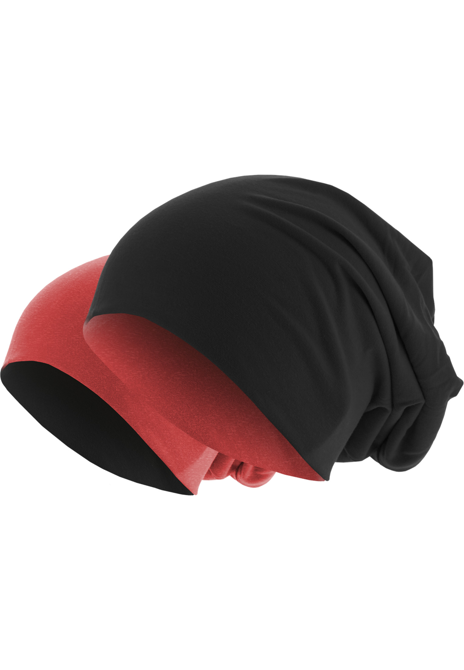 Caps & Beanies Jersey Beanie reversible in Farbe blk/red