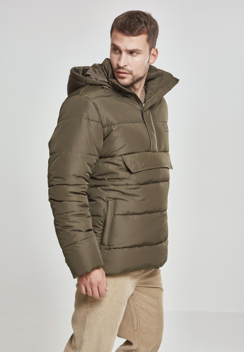 Winter Jacken Pull Over Puffer Jacket in Farbe dark olive