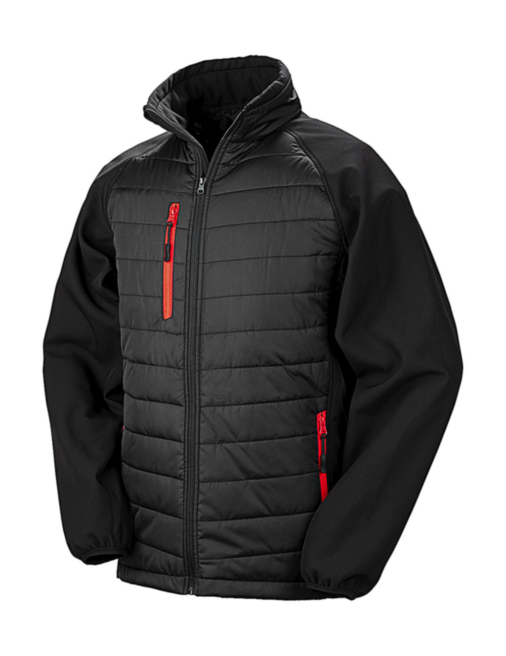  Black Compass Padded Softshell in Farbe Black/Red