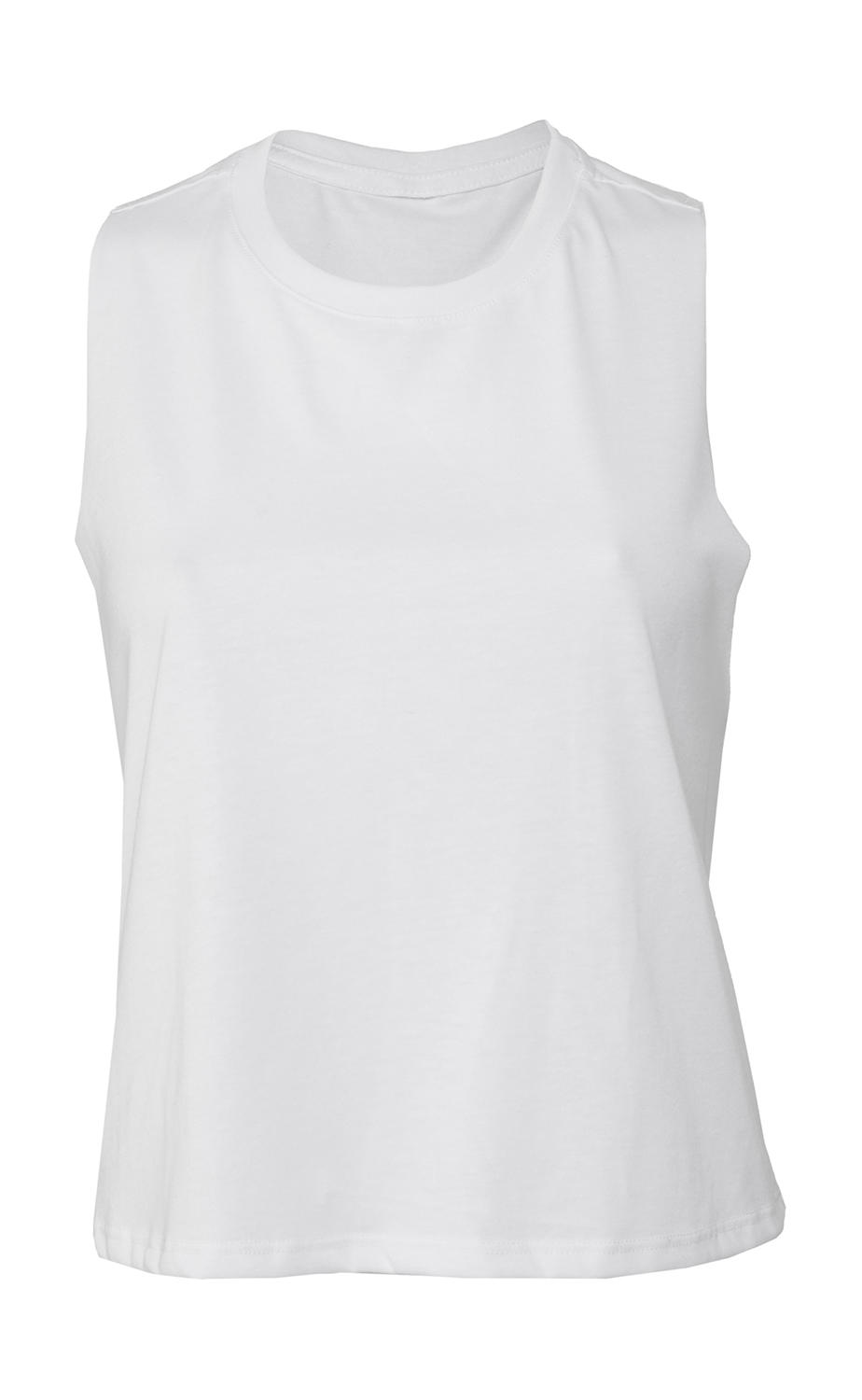  Womens Racerback Cropped Tank in Farbe Solid White Blend