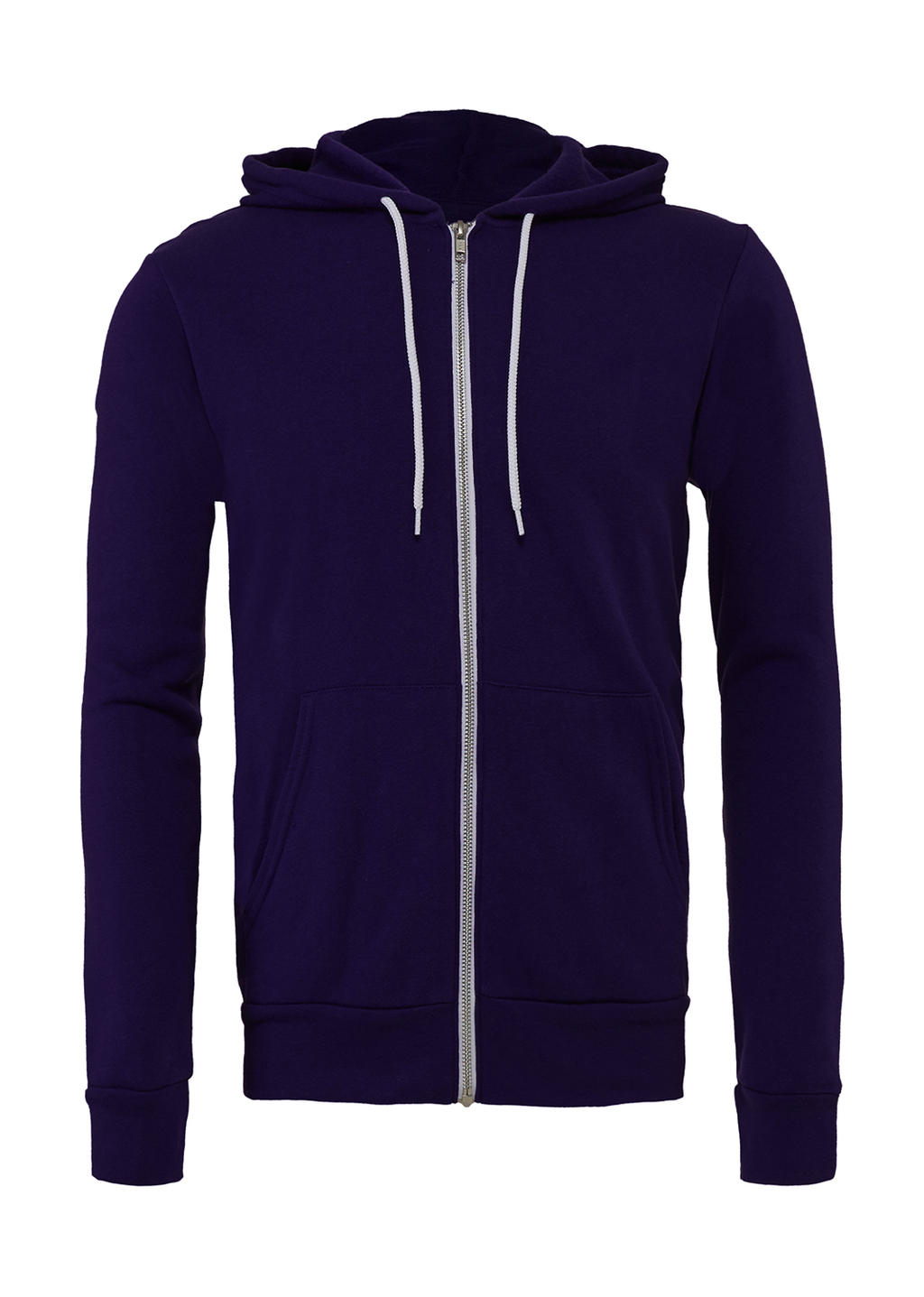  Unisex Poly-Cotton Full Zip Hoodie in Farbe Team Purple