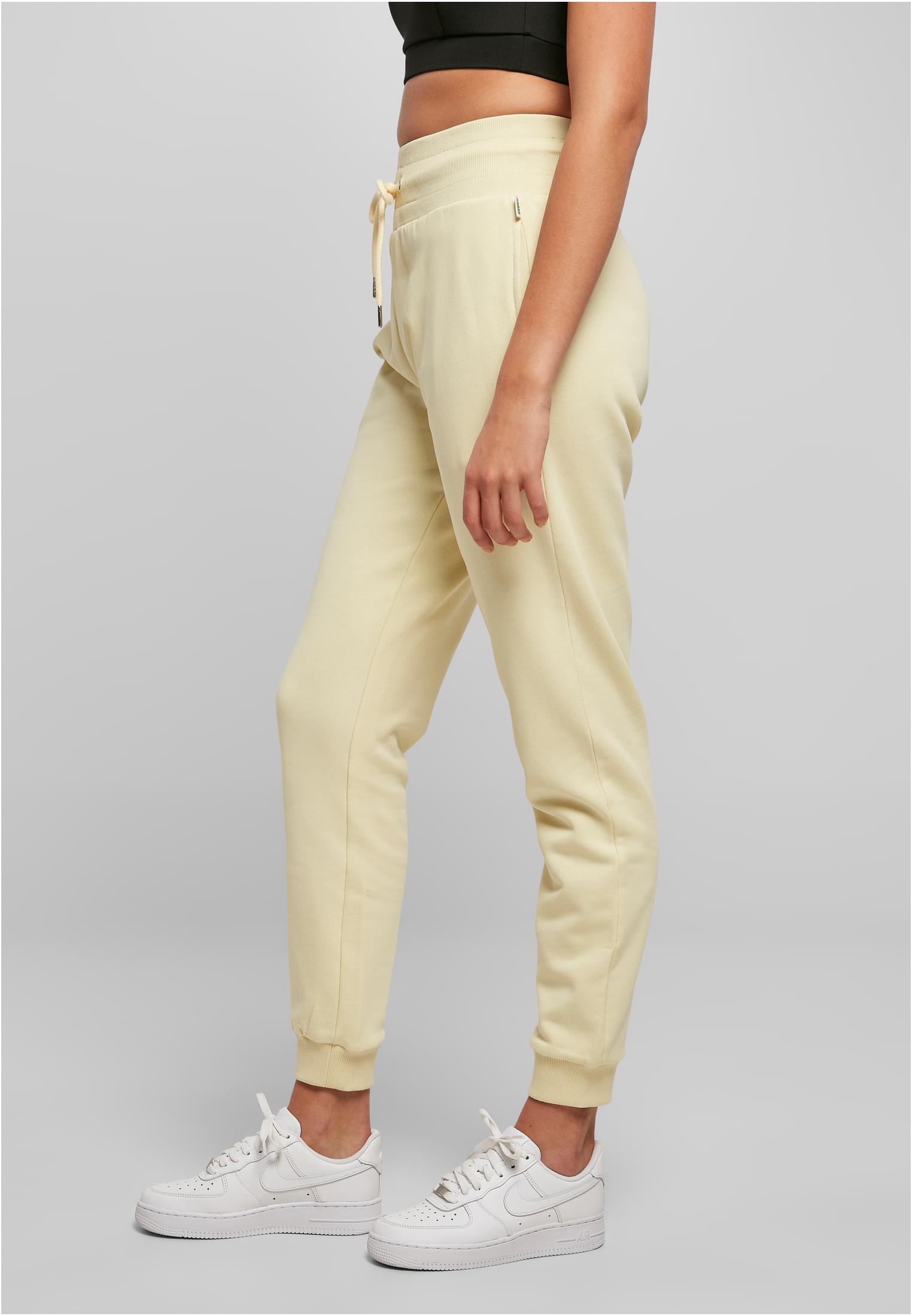 Frauen Ladies Organic High Waist Sweat Pants in Farbe softyellow