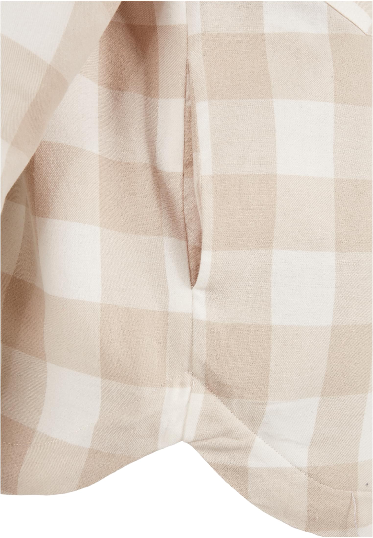 Damen Ladies Flanell Padded Overshirt in Farbe whitesand/lighttaupe