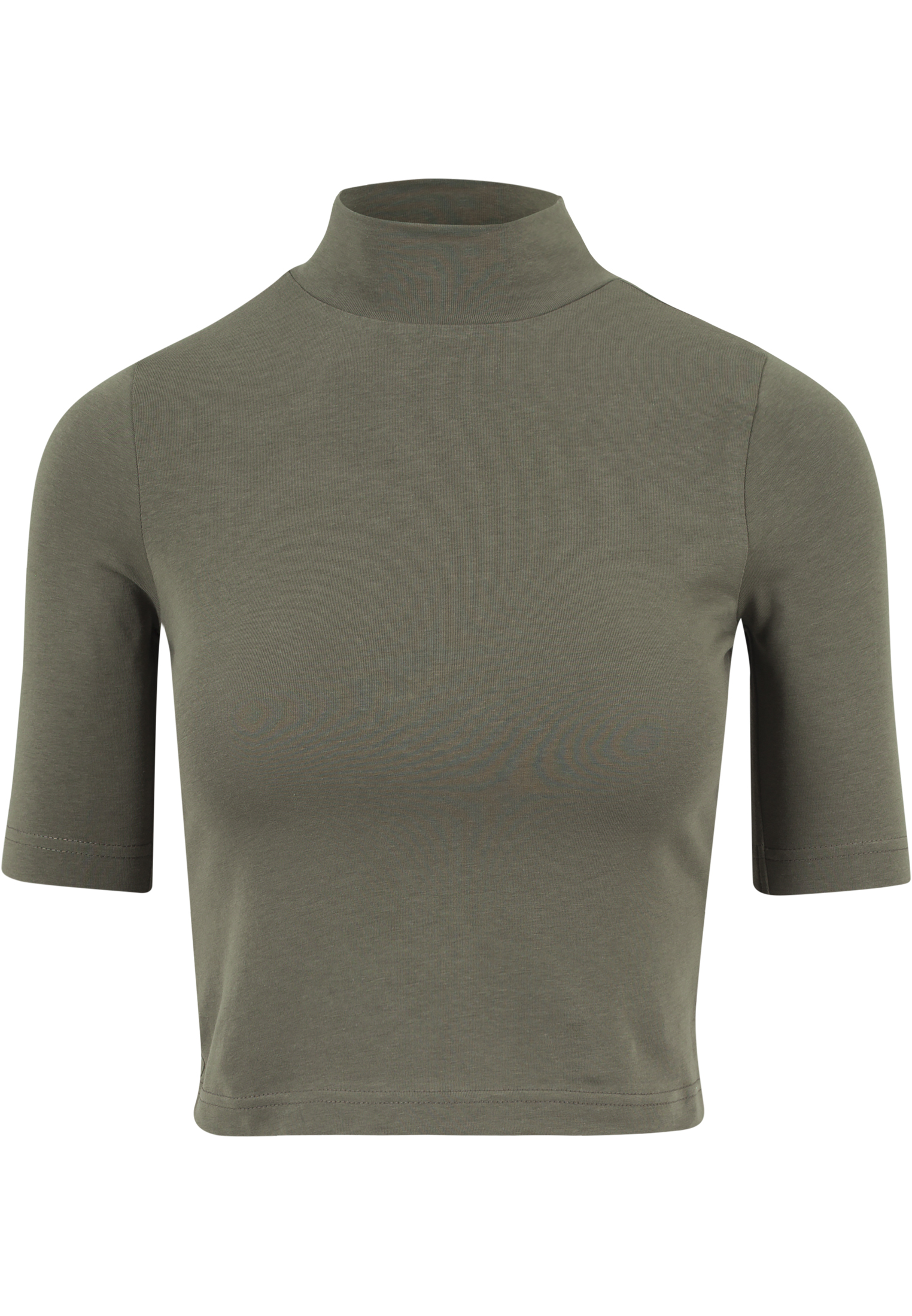 Cropped Tees Ladies Cropped Turtleneck Tee in Farbe olive
