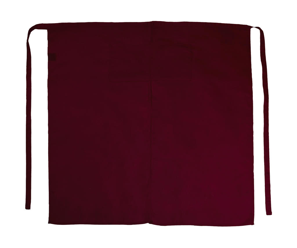  Berlin Long Bistro Apron with Vent and Pocket in Farbe Burgundy