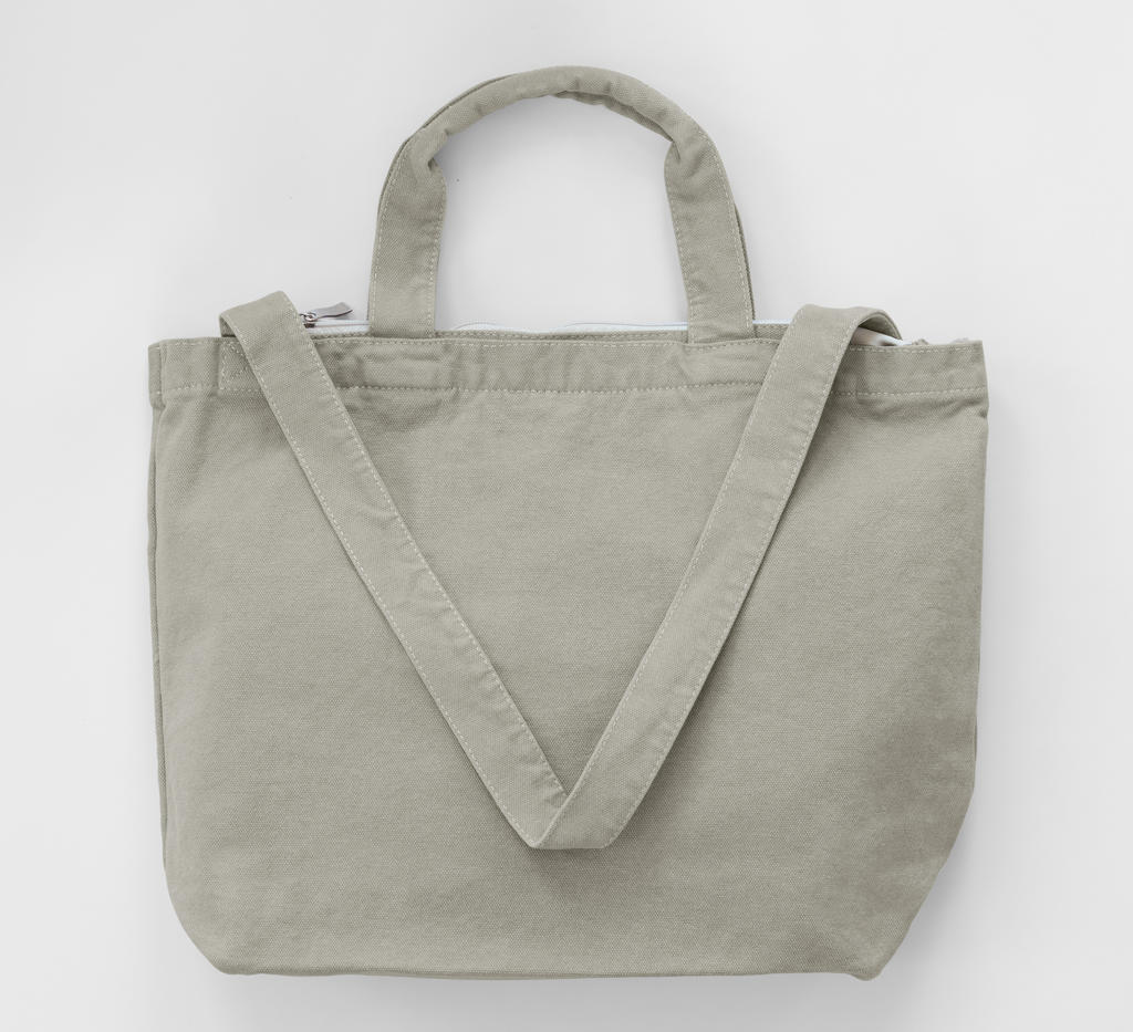  Zipped Canvas Shopper in Farbe Neutral Grey