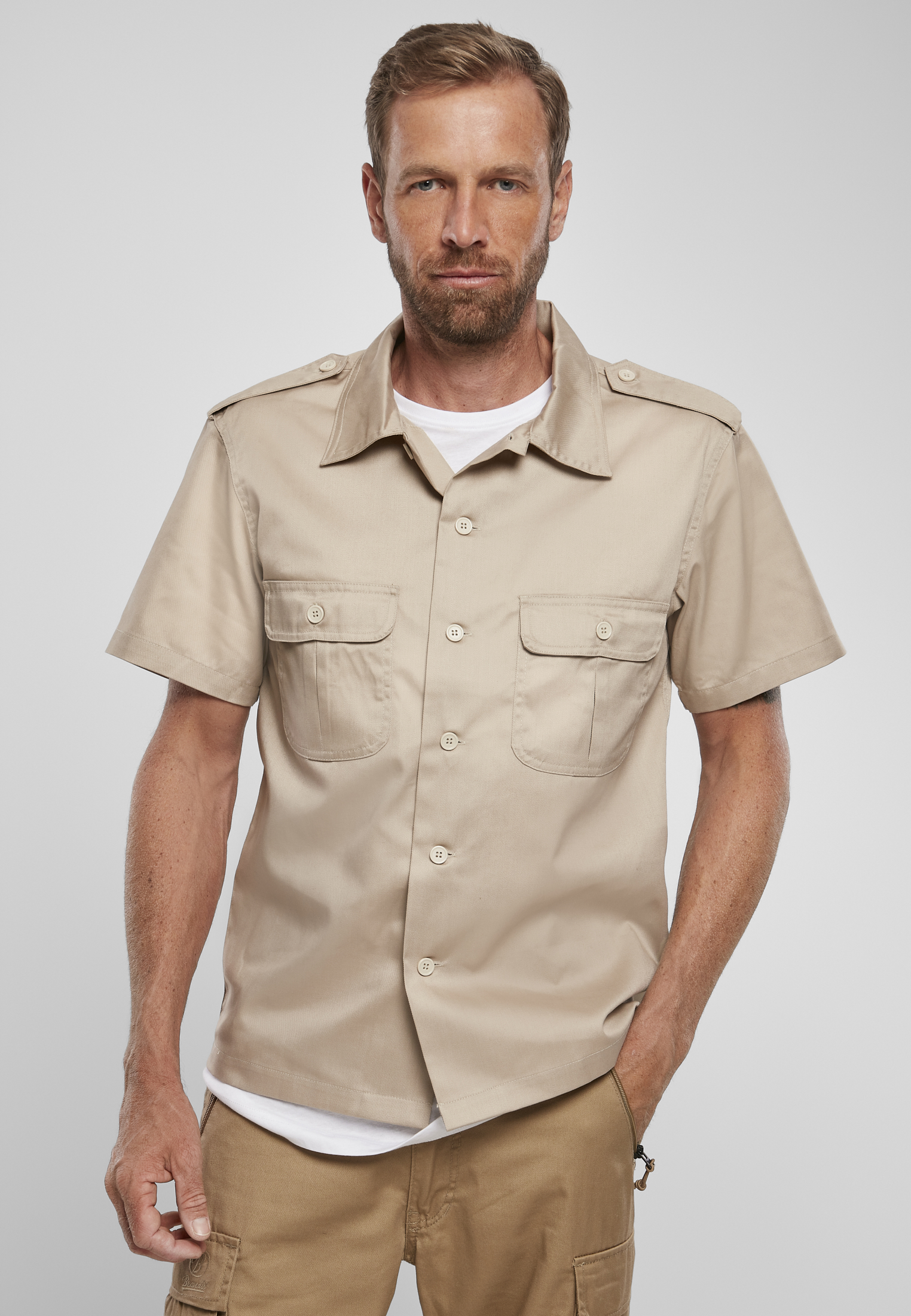 Hemden Short Sleeves US Shirt in Farbe beige
