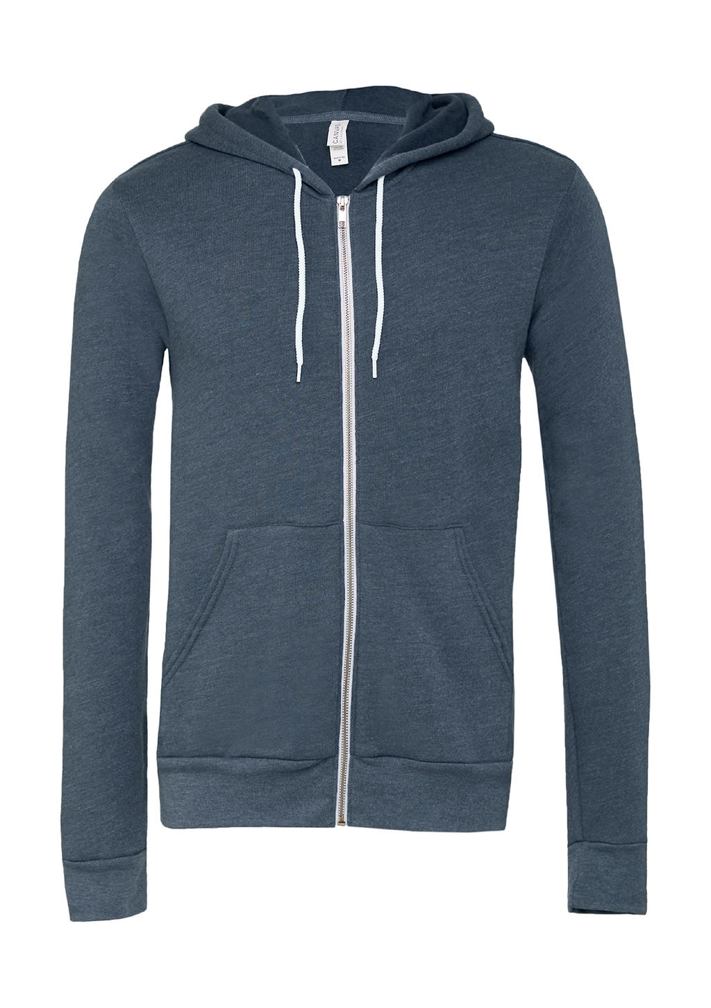 Unisex Poly-Cotton Full Zip Hoodie in Farbe Heather Navy