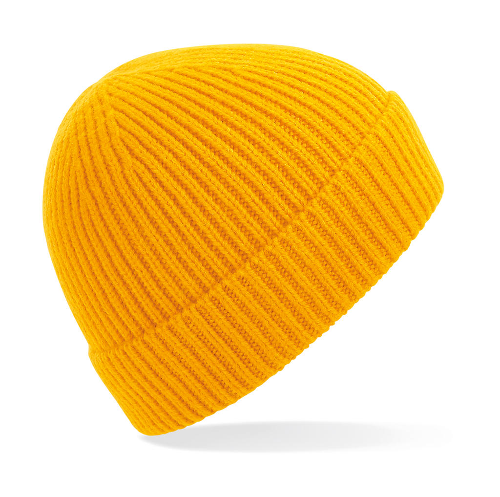  Engineered Knit Ribbed Beanie in Farbe Sun Yellow